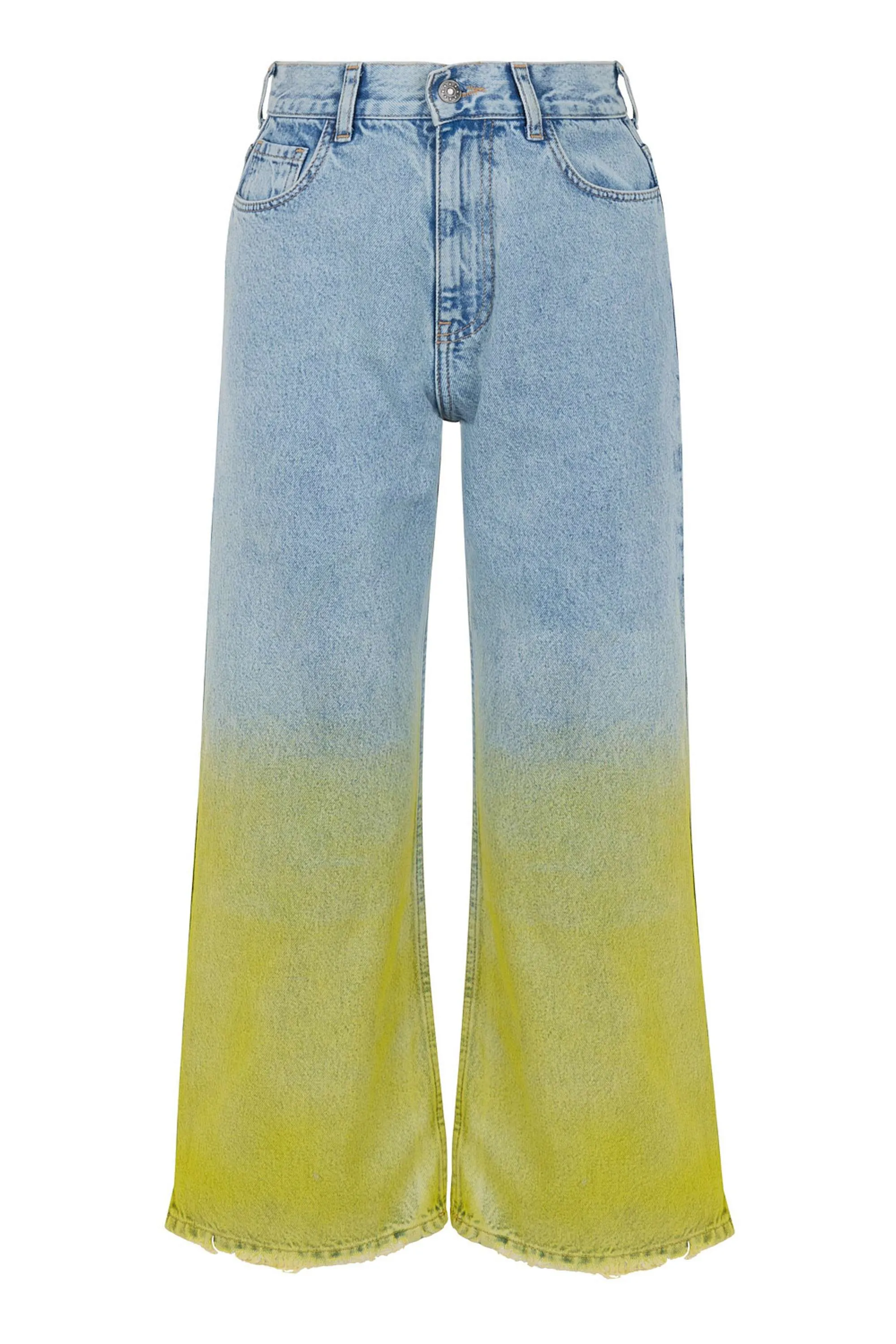 Faded Wide-Leg Jeans