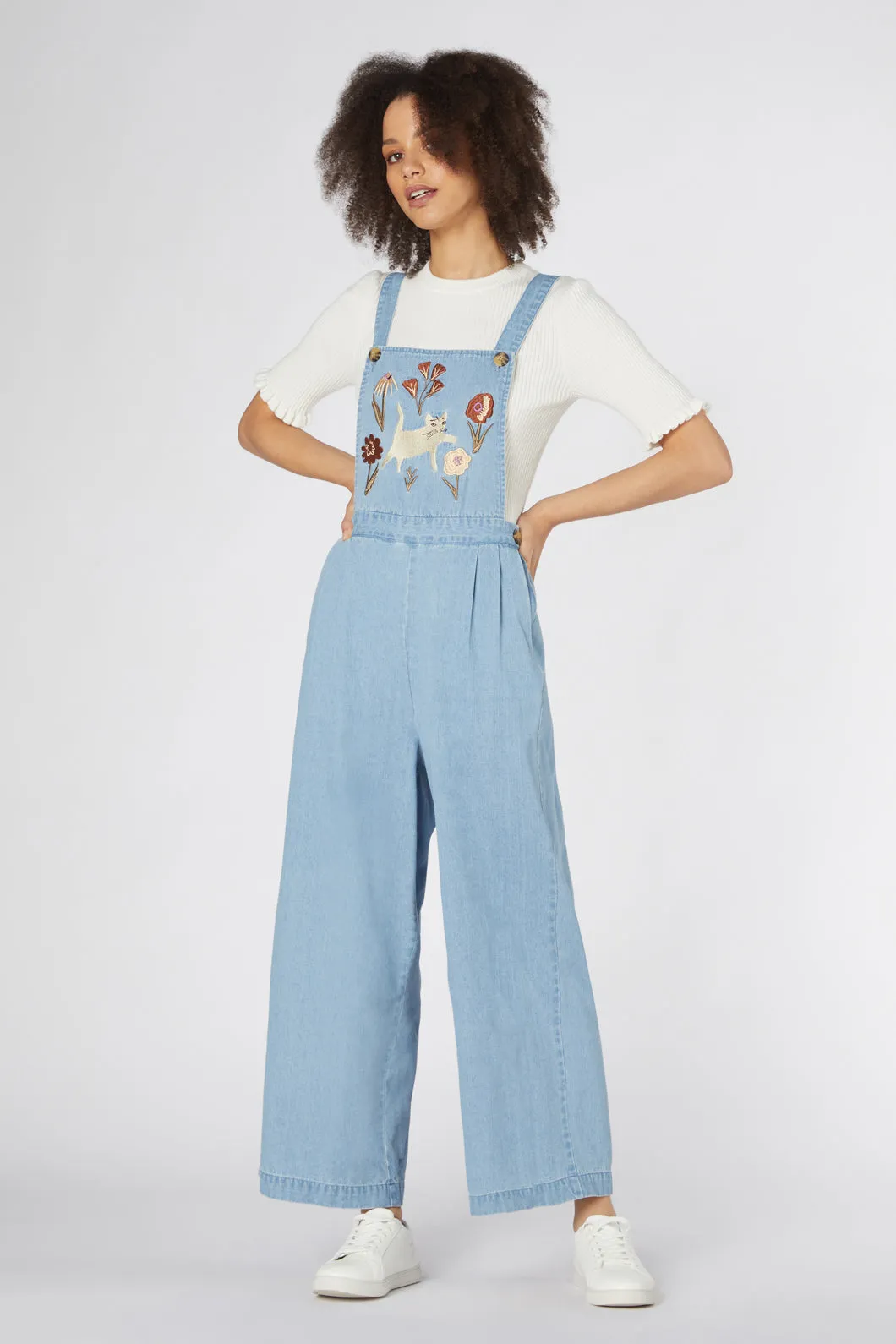 Fleur Embroidered Overalls