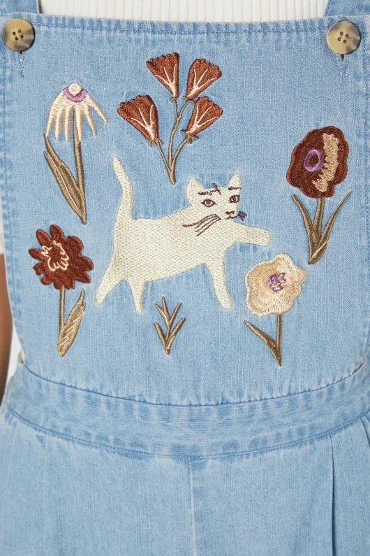 Fleur Embroidered Overalls