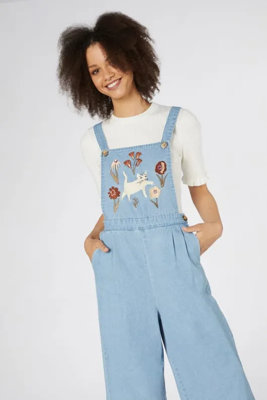 Fleur Embroidered Overalls