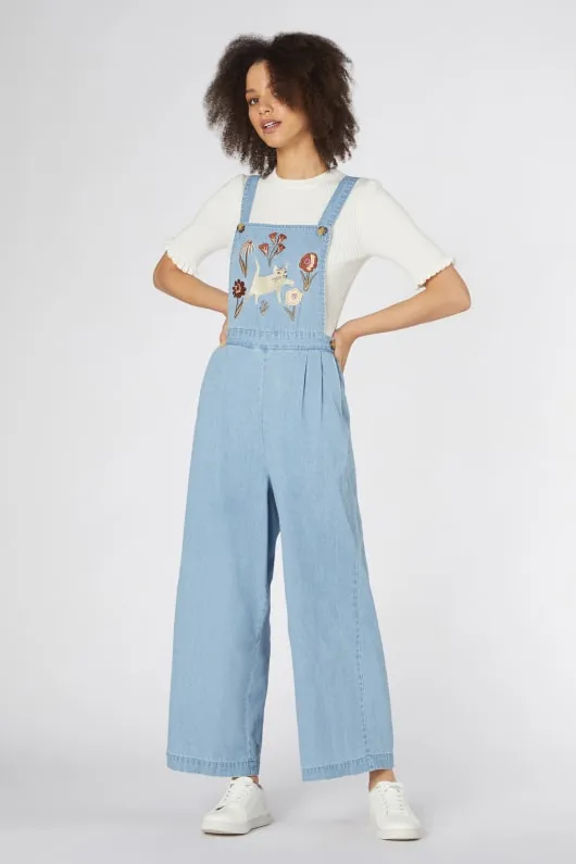 Fleur Embroidered Overalls