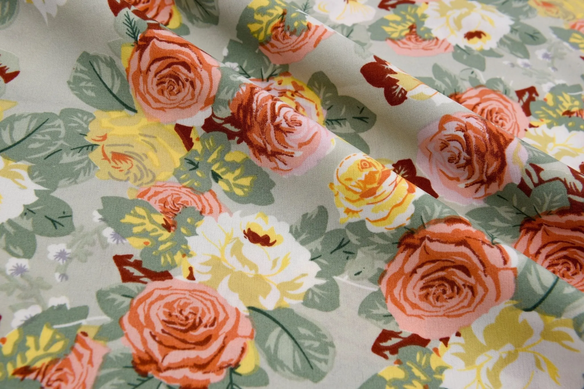 Four way Stretch Chiffon Wild Flowers Printed