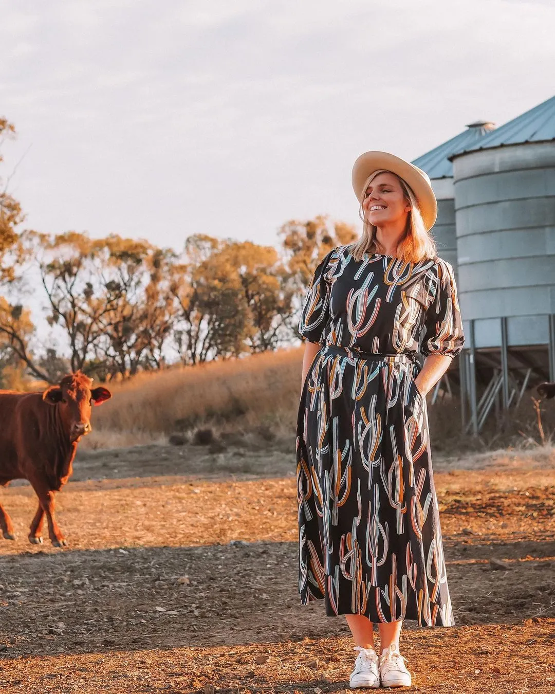 Go West Blouse Navy in Cotton