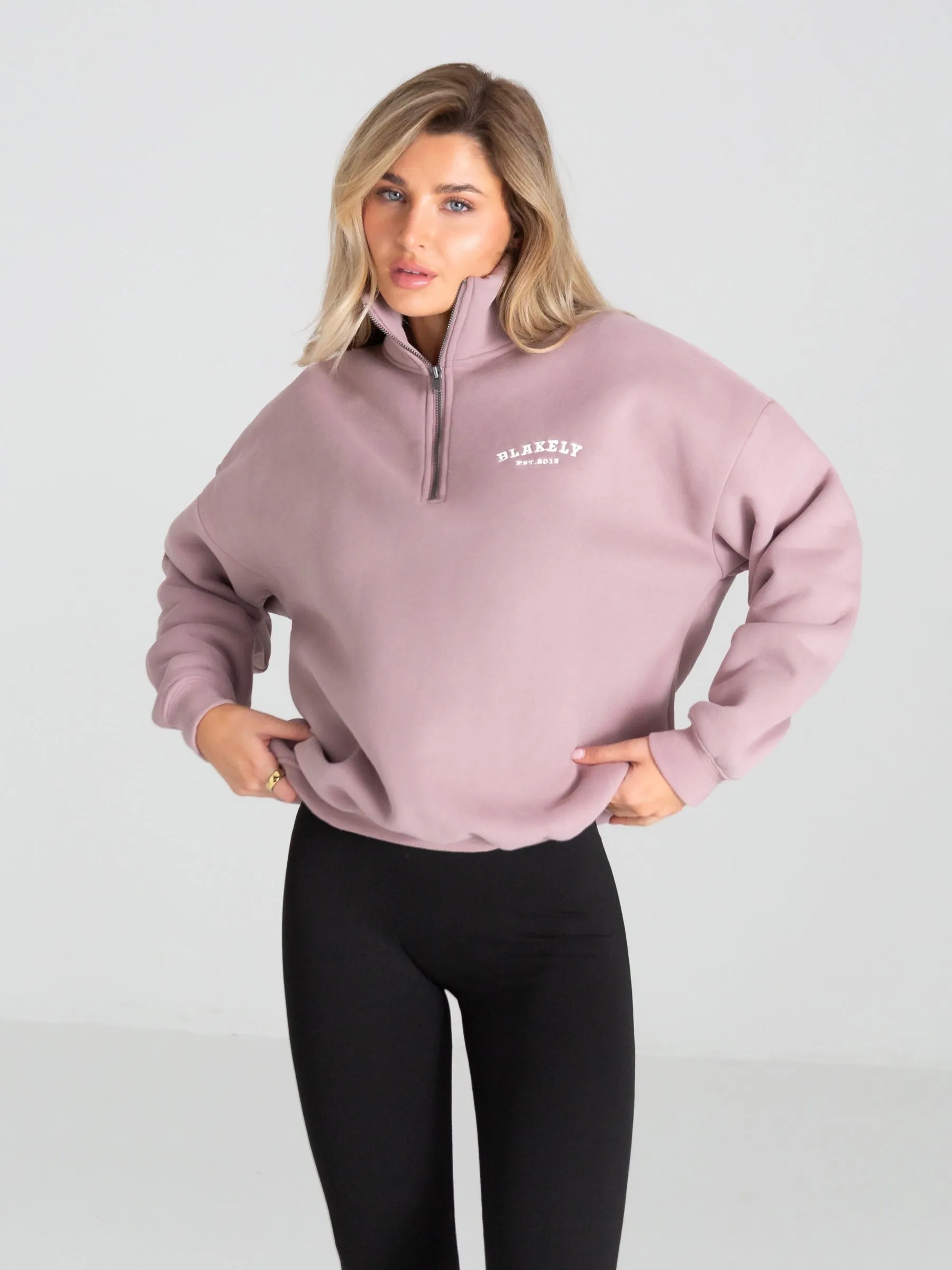 Heritage 1/4 Zip Jumper - Dusty Pink