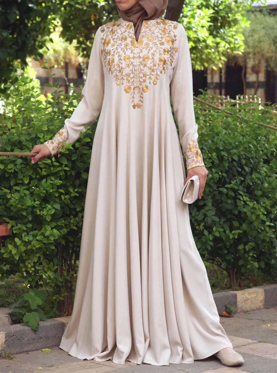 Huda Embroidered Gown with Sequins