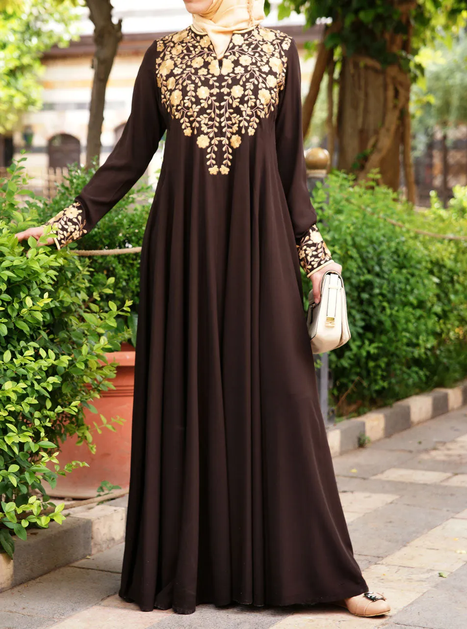 Huda Embroidered Gown with Sequins