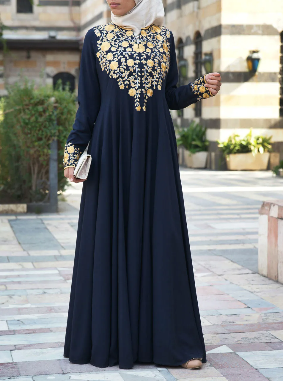 Huda Embroidered Gown with Sequins