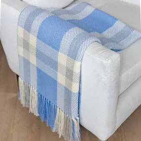 Hydrangea Plaid Handwoven Alpaca Throw