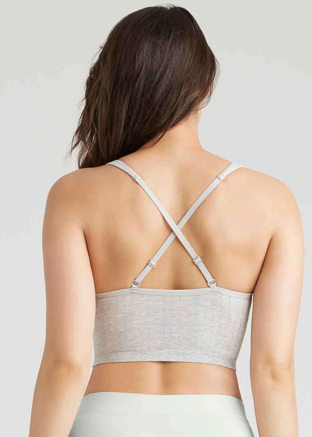 Jules Longline Bra Top - Cotton Rib Seamless