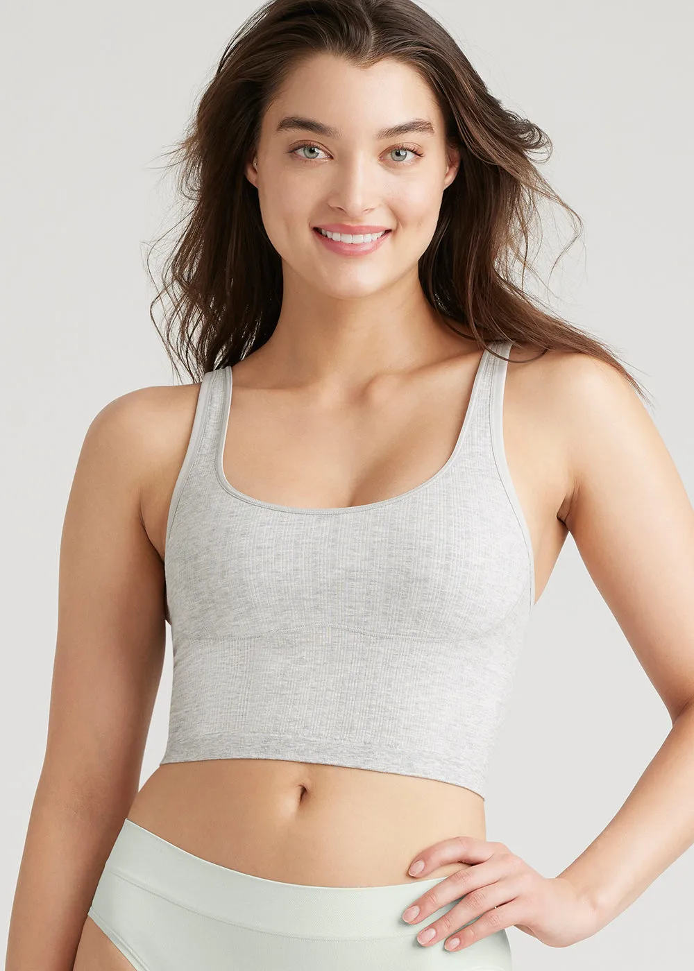 Jules Longline Bra Top - Cotton Rib Seamless