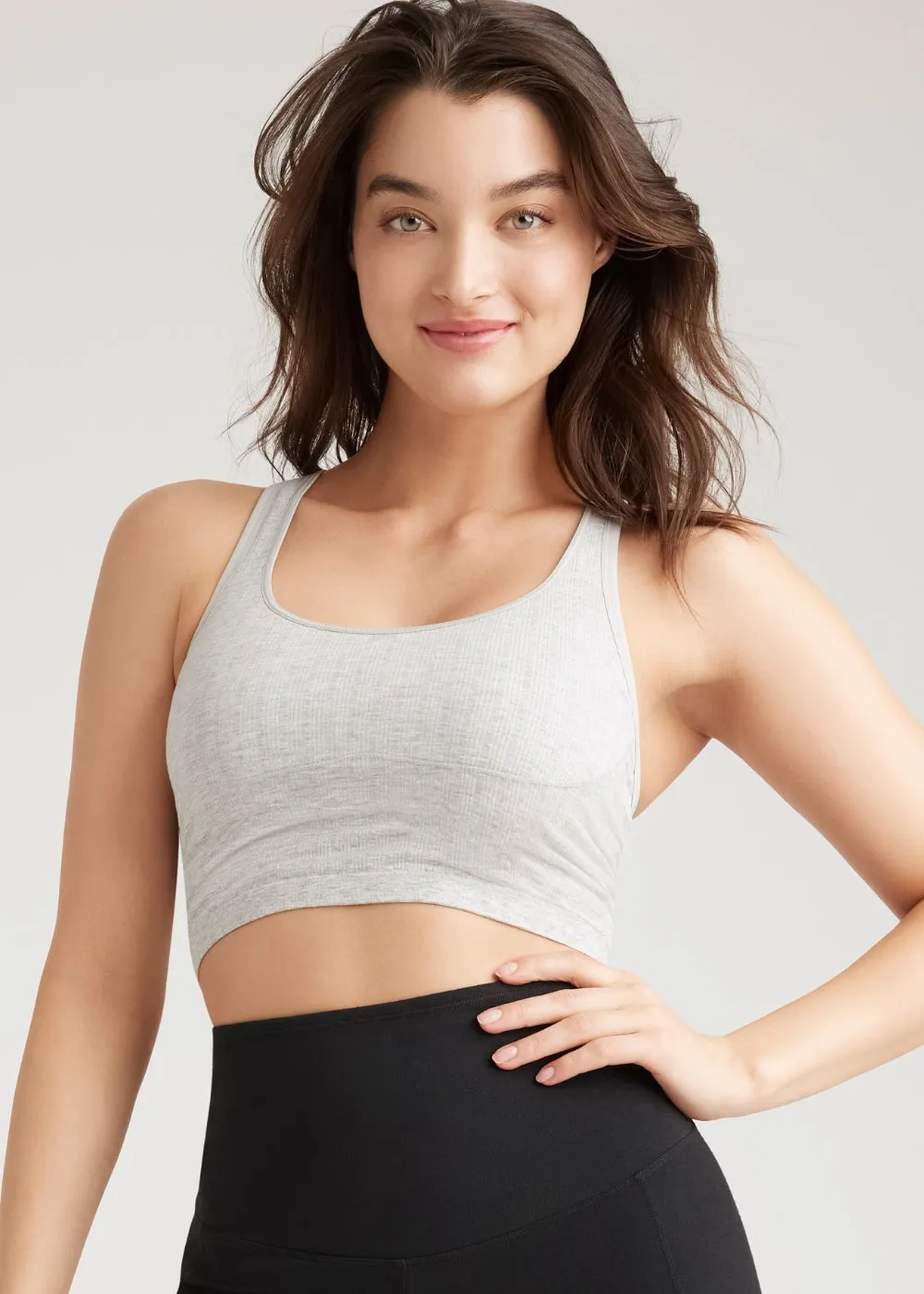 Jules Longline Bra Top - Cotton Rib Seamless