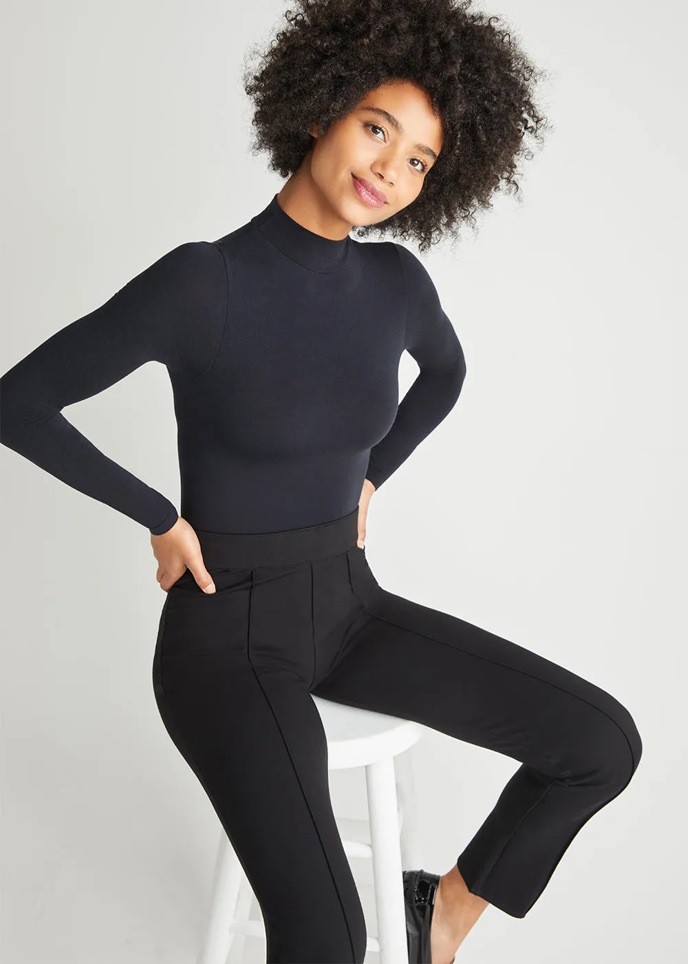 Madelyn Mock Neck Long Sleeve Shaping Bodysuit - Outlast® Seamless