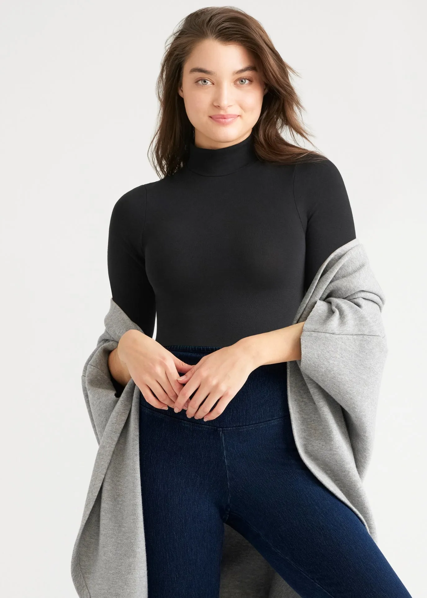 Madelyn Mock Neck Long Sleeve Shaping Bodysuit - Outlast® Seamless