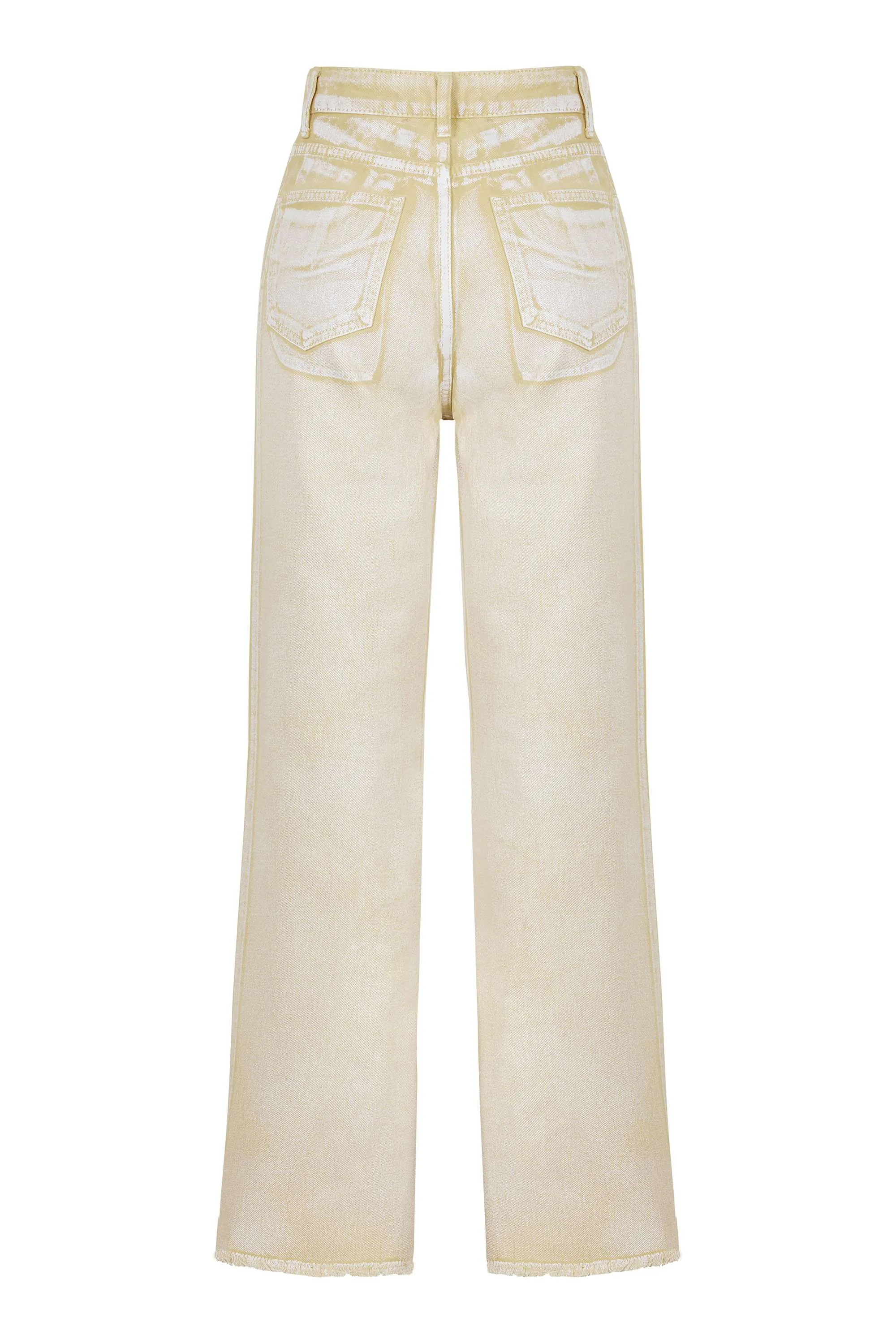 Metallic Straight Leg Jeans