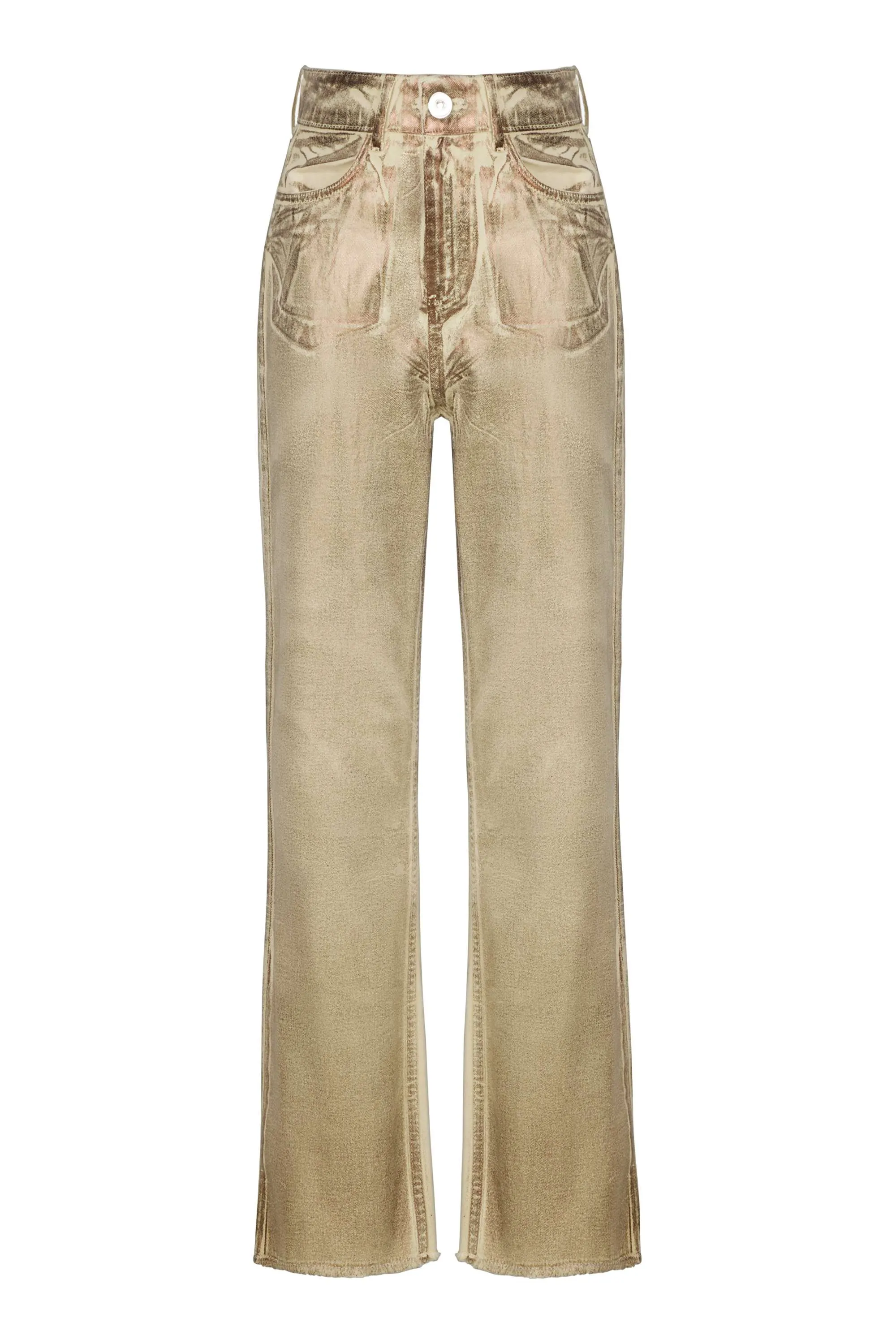 Metallic Straight Leg Jeans