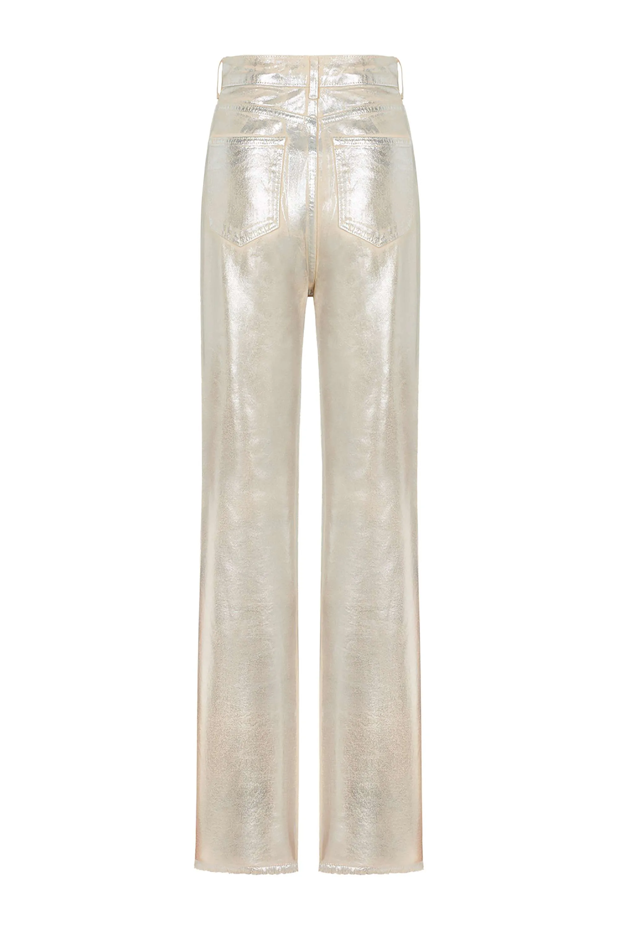 Metallic Straight Leg Jeans