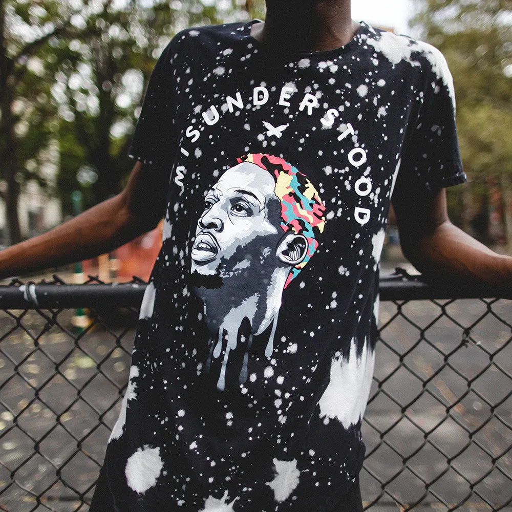 Misunderstood Dennis Rodman Vintage Tie Dye Curved Hem Tee