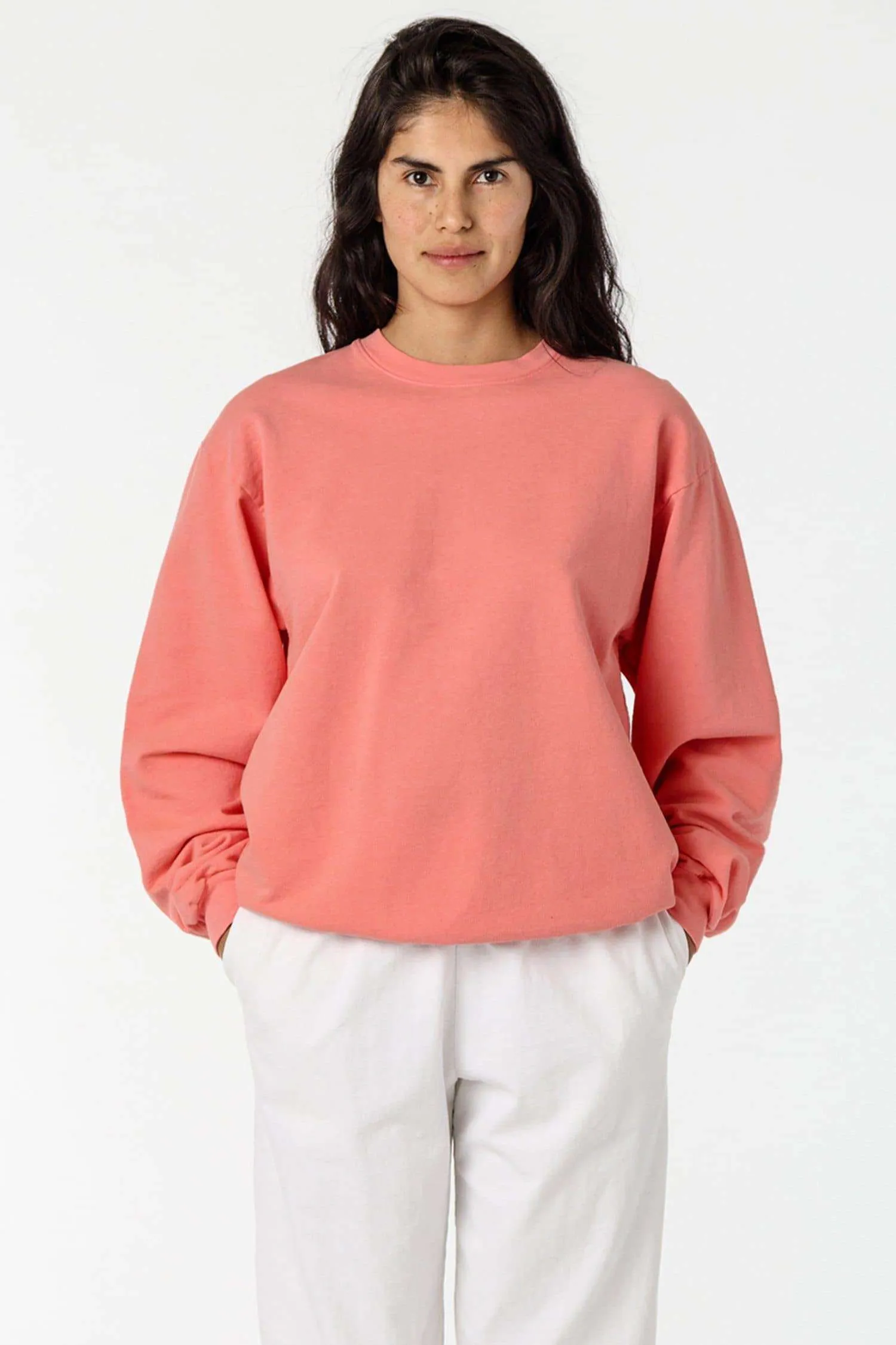 MWT07GD Unisex - Long Sleeve Garment Dye French Terry Pullover