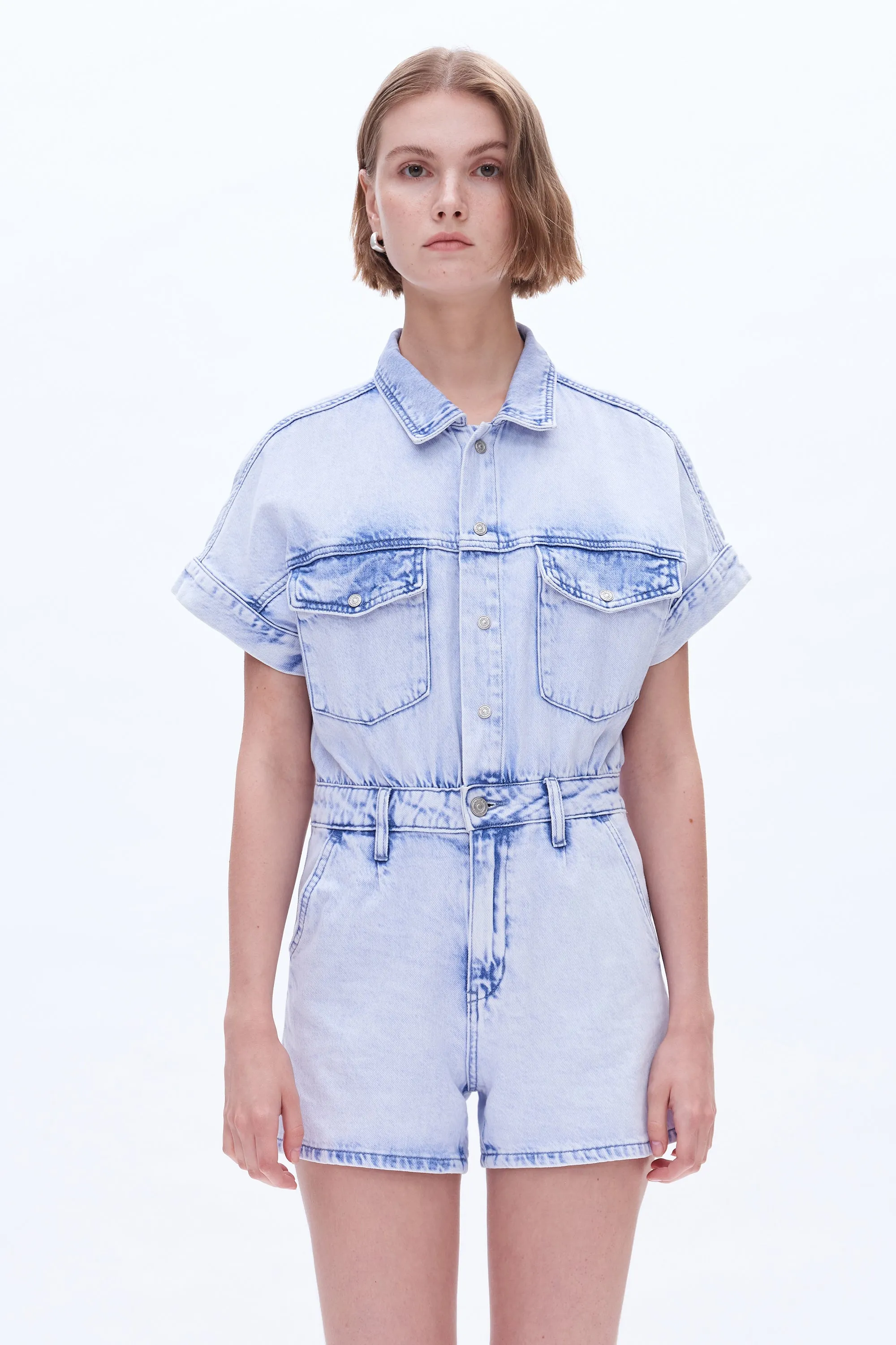 NORA DENIM ROMPERS BYRL010 (BYHE024) SKY BLUE