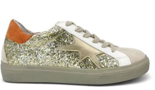 Nuala Gold Glitter Trainers