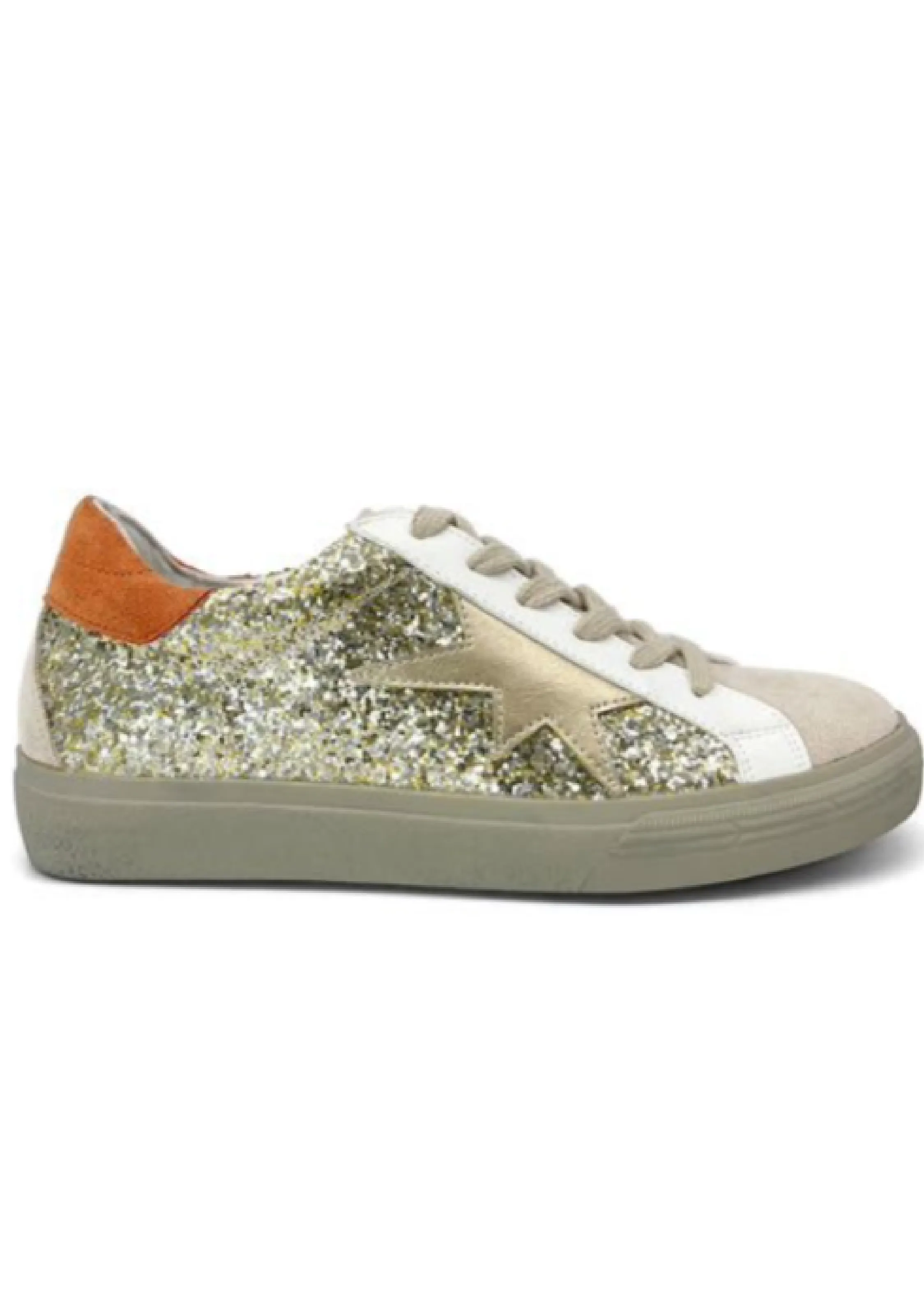 Nuala Gold Glitter Trainers