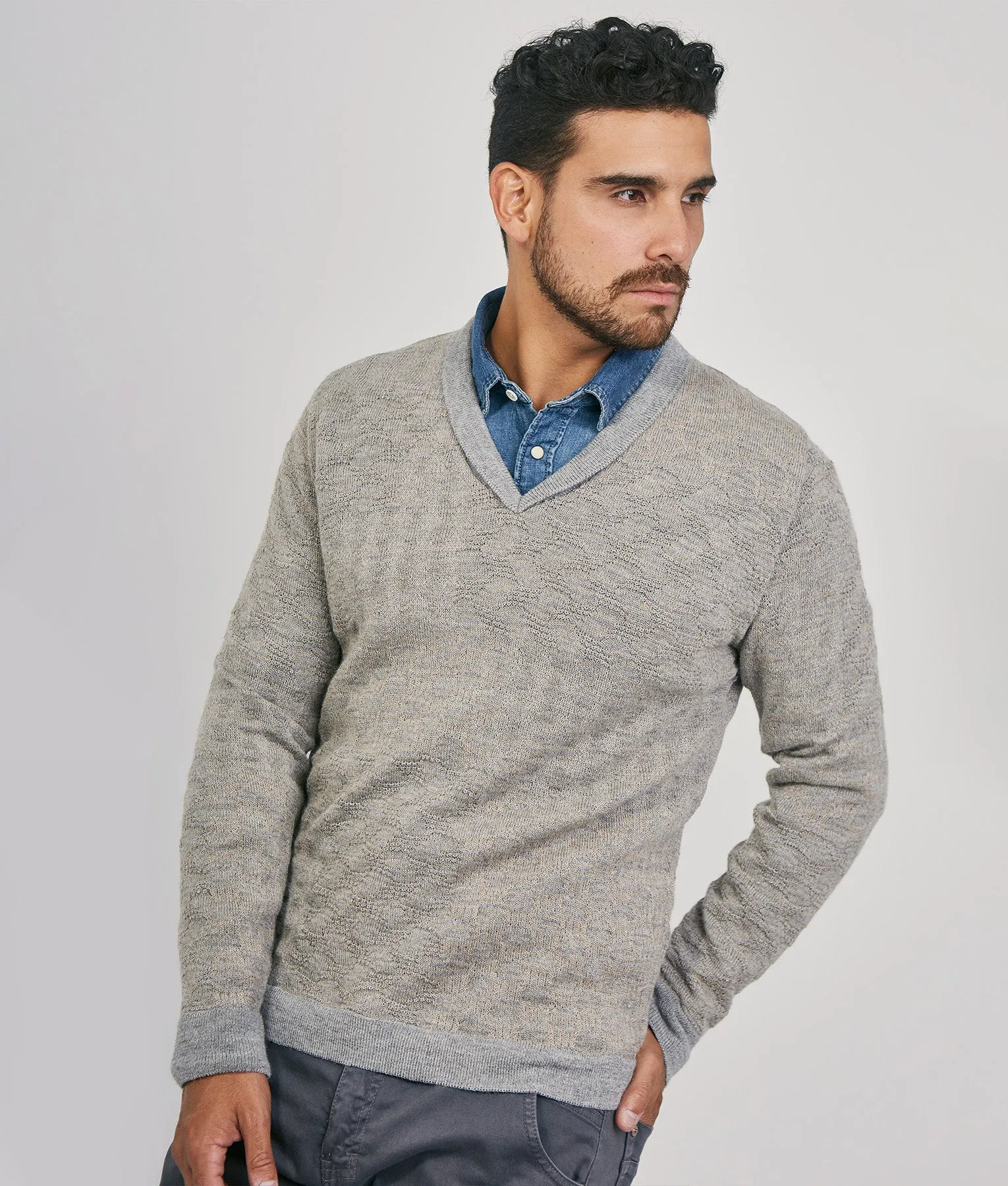 Patchwork V-Neck Sweater