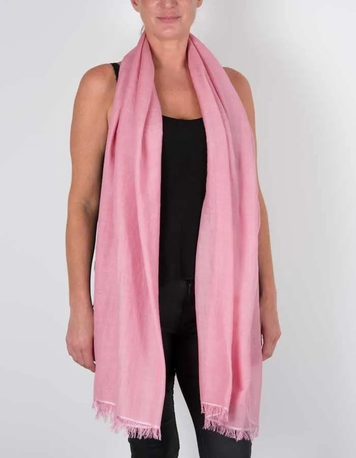 Pink Shawl Wool Silk Mix