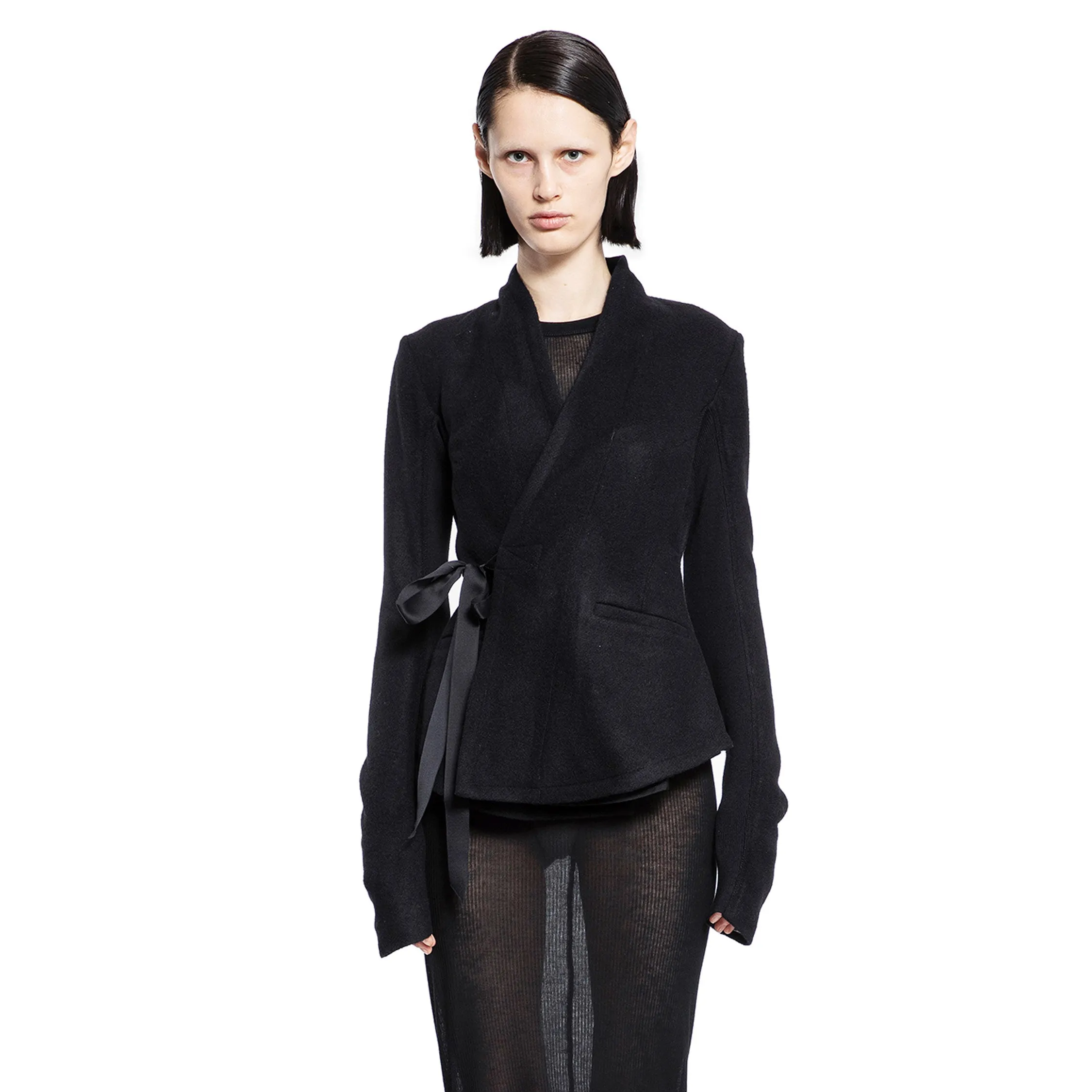 RICK OWENS WOMAN BLACK JACKETS