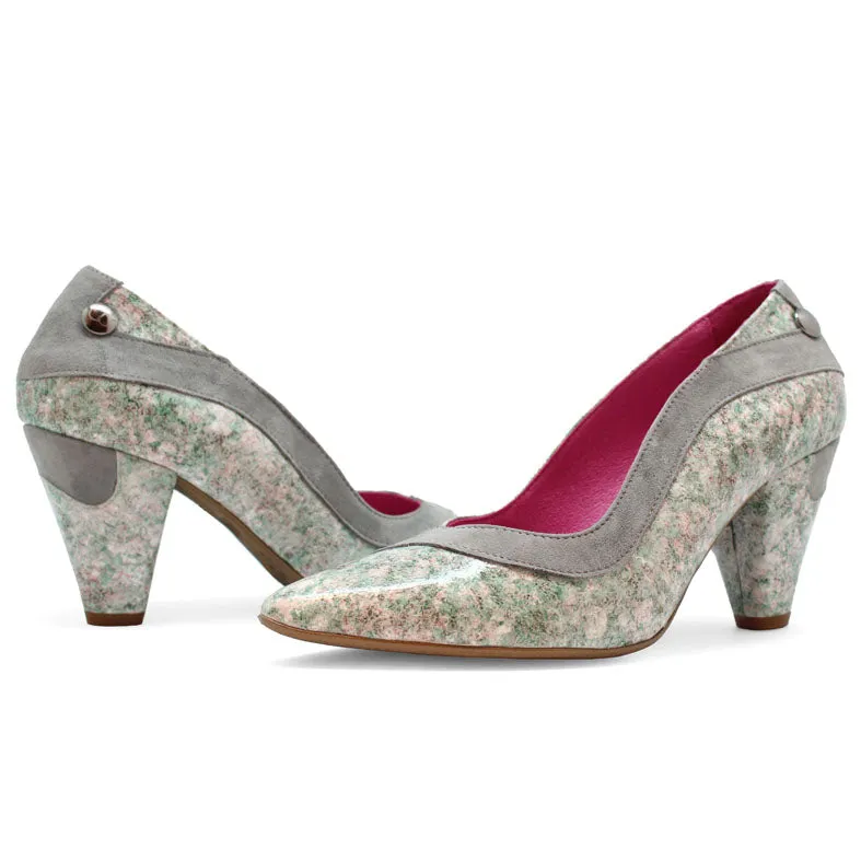 Salon - Grey/Pink- medium heel shoe