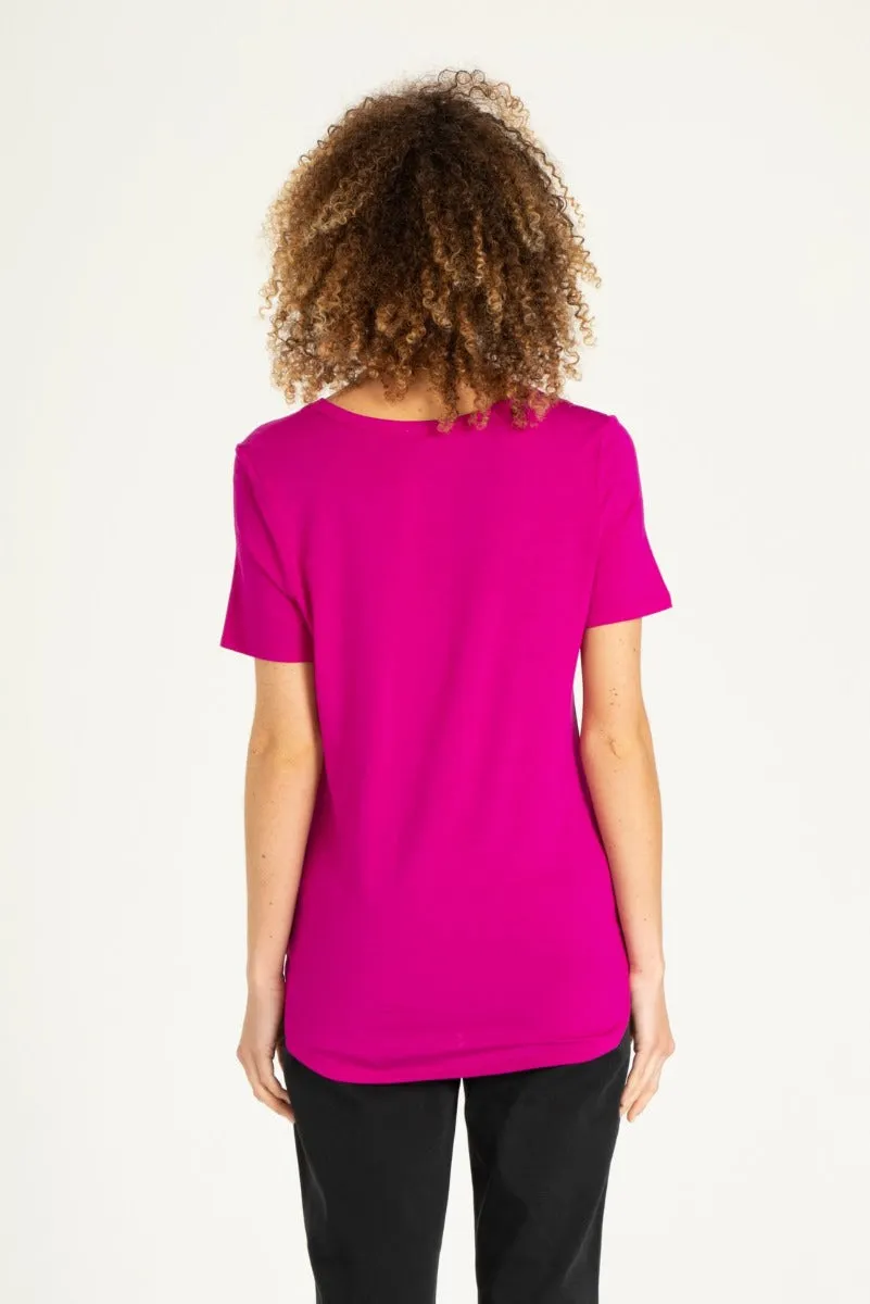 SCOOP NECK TUNIC | MAGENTA