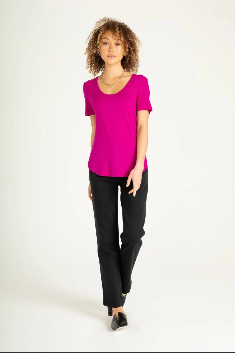 SCOOP NECK TUNIC | MAGENTA