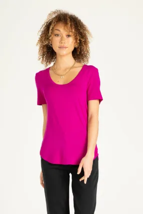 SCOOP NECK TUNIC | MAGENTA