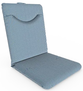 Tahiti Navy Stripe High Back Outdoor Chair Cushion - 108x50x8cm