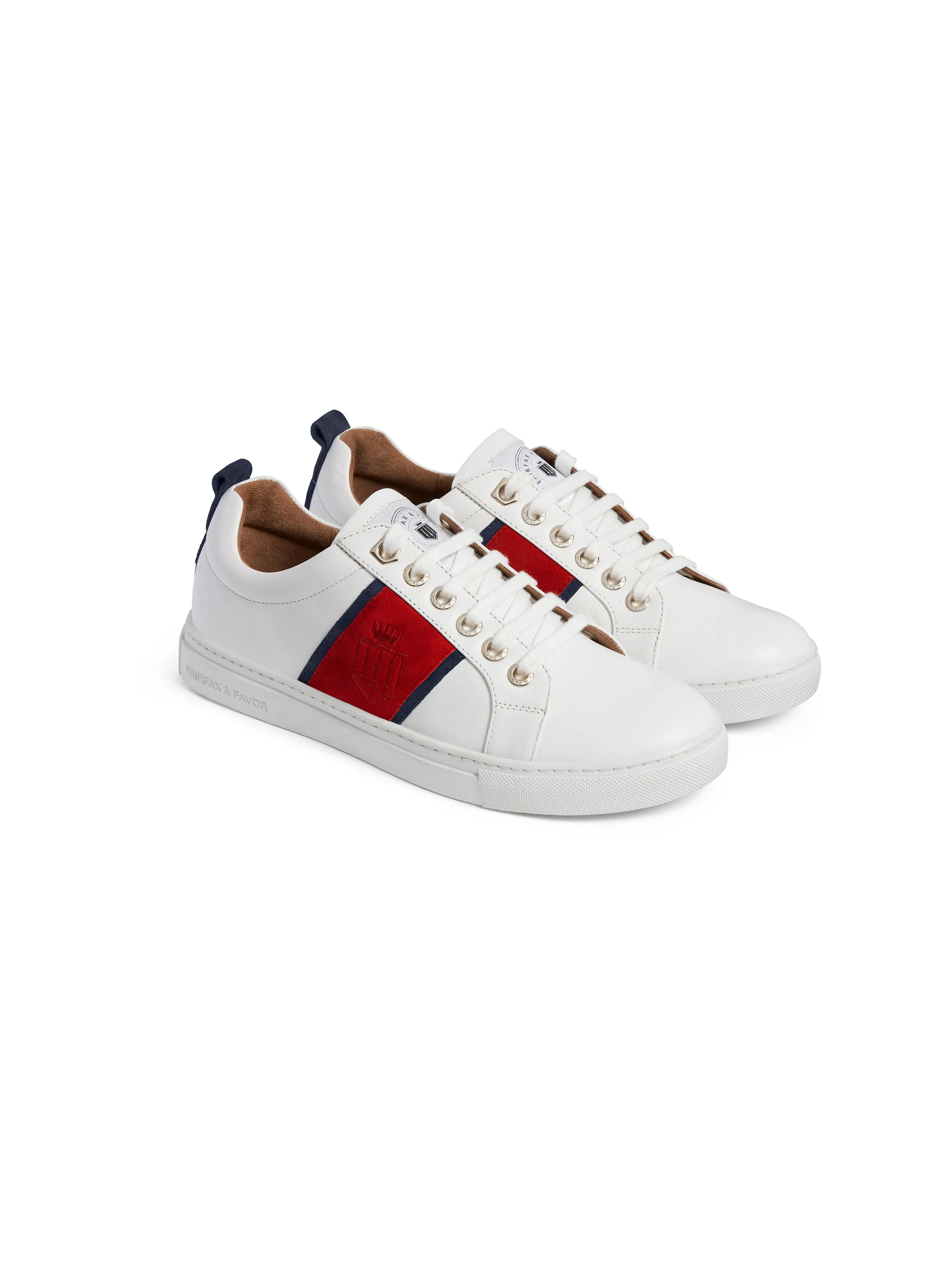 The Cannes Sneaker - White - Navy & Red