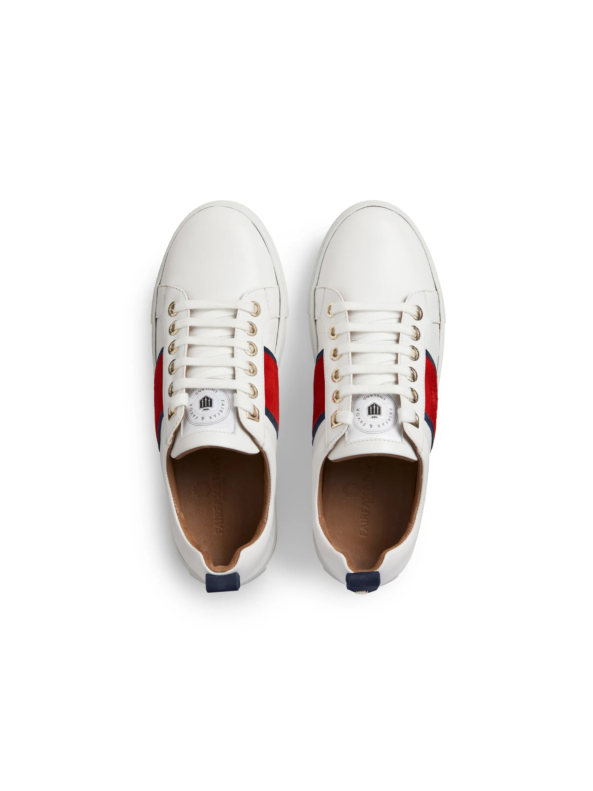 The Cannes Sneaker - White - Navy & Red