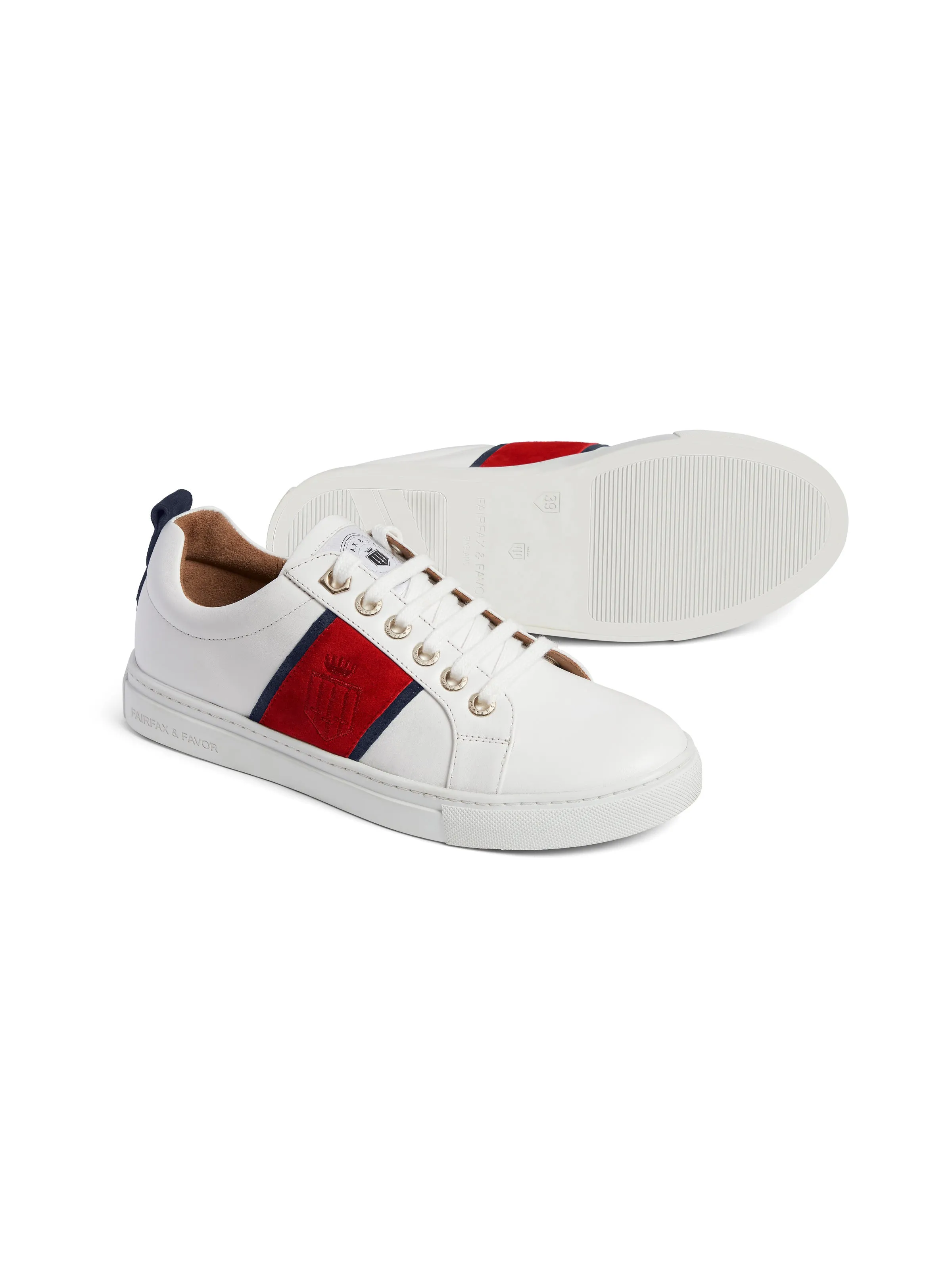 The Cannes Sneaker - White - Navy & Red