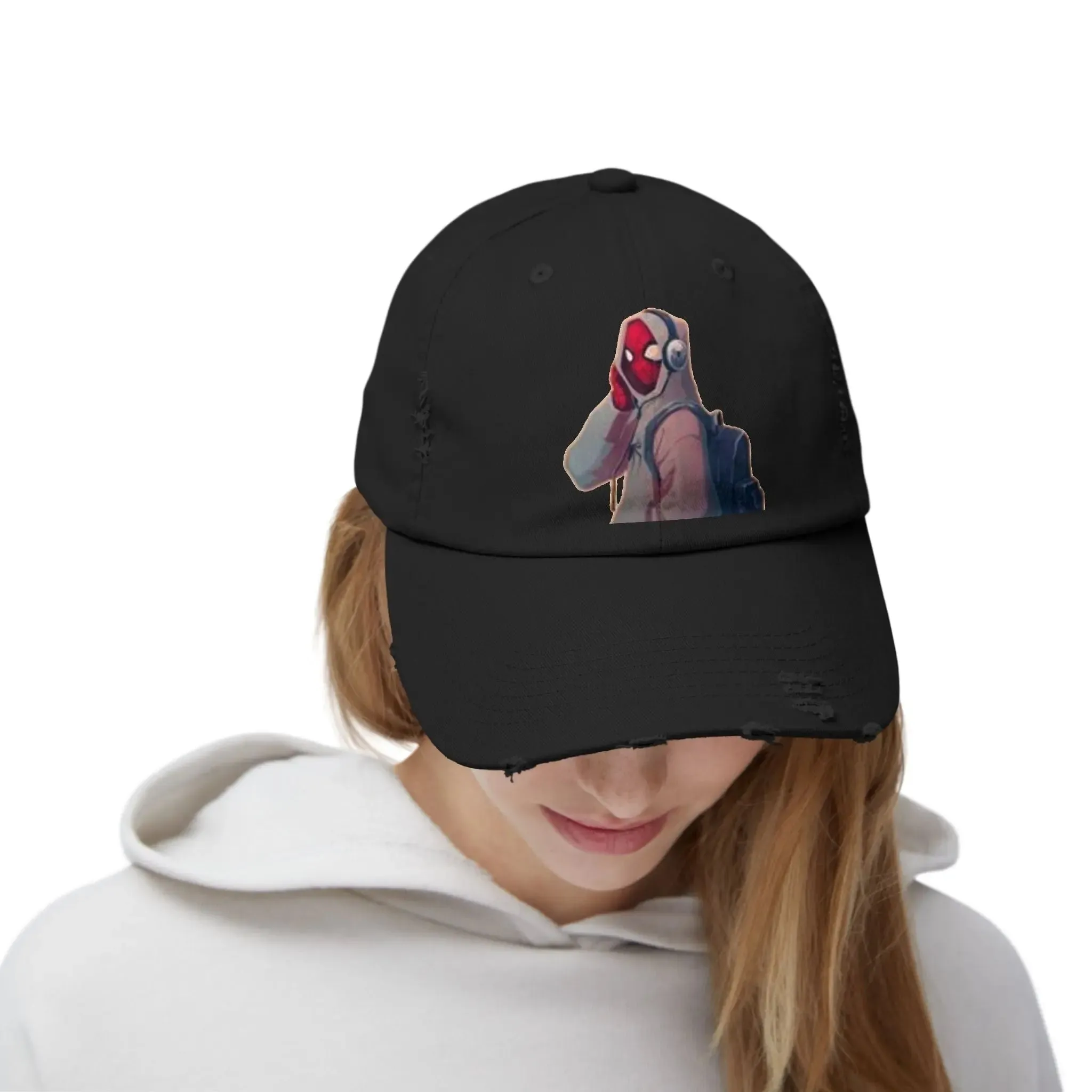 Trendy Men's & Women's Distressed Cap with Cool Character Design