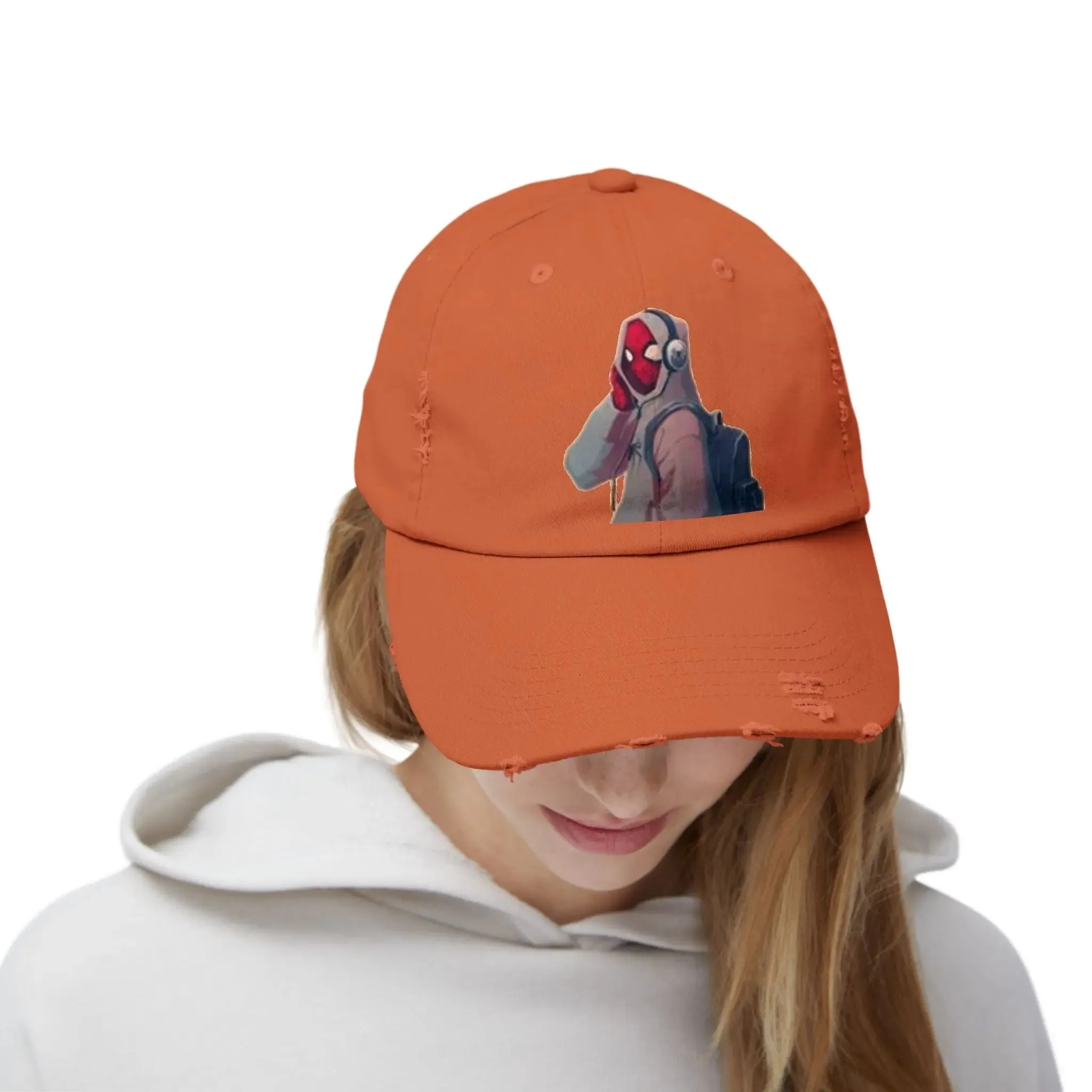 Trendy Men's & Women's Distressed Cap with Cool Character Design