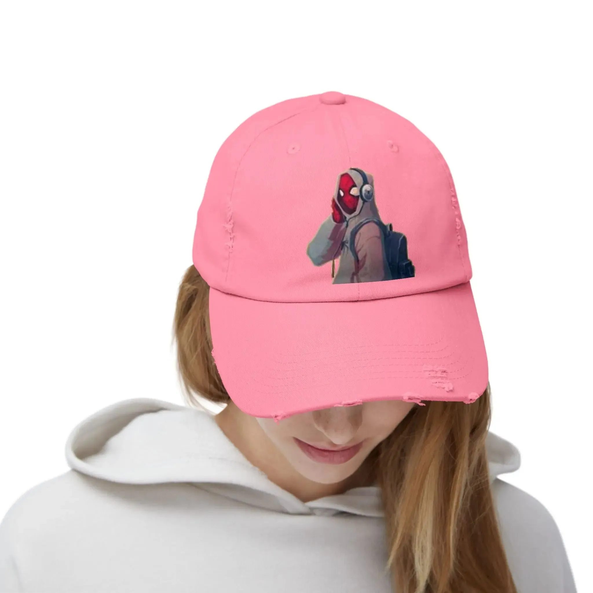 Trendy Men's & Women's Distressed Cap with Cool Character Design