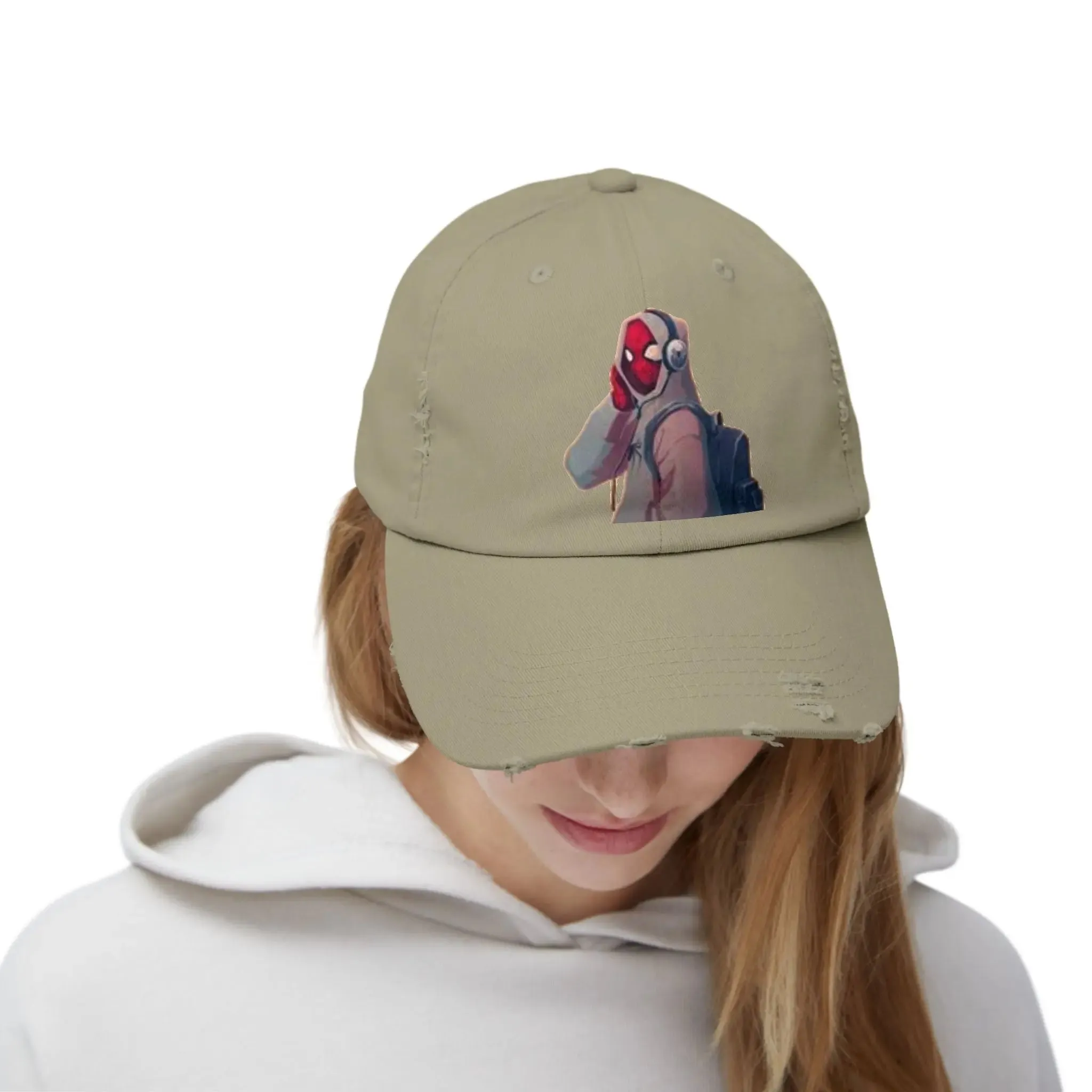 Trendy Men's & Women's Distressed Cap with Cool Character Design