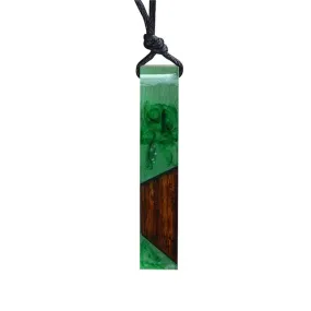 Unisex Handmade Vintage Wood Resin Fashion Necklace