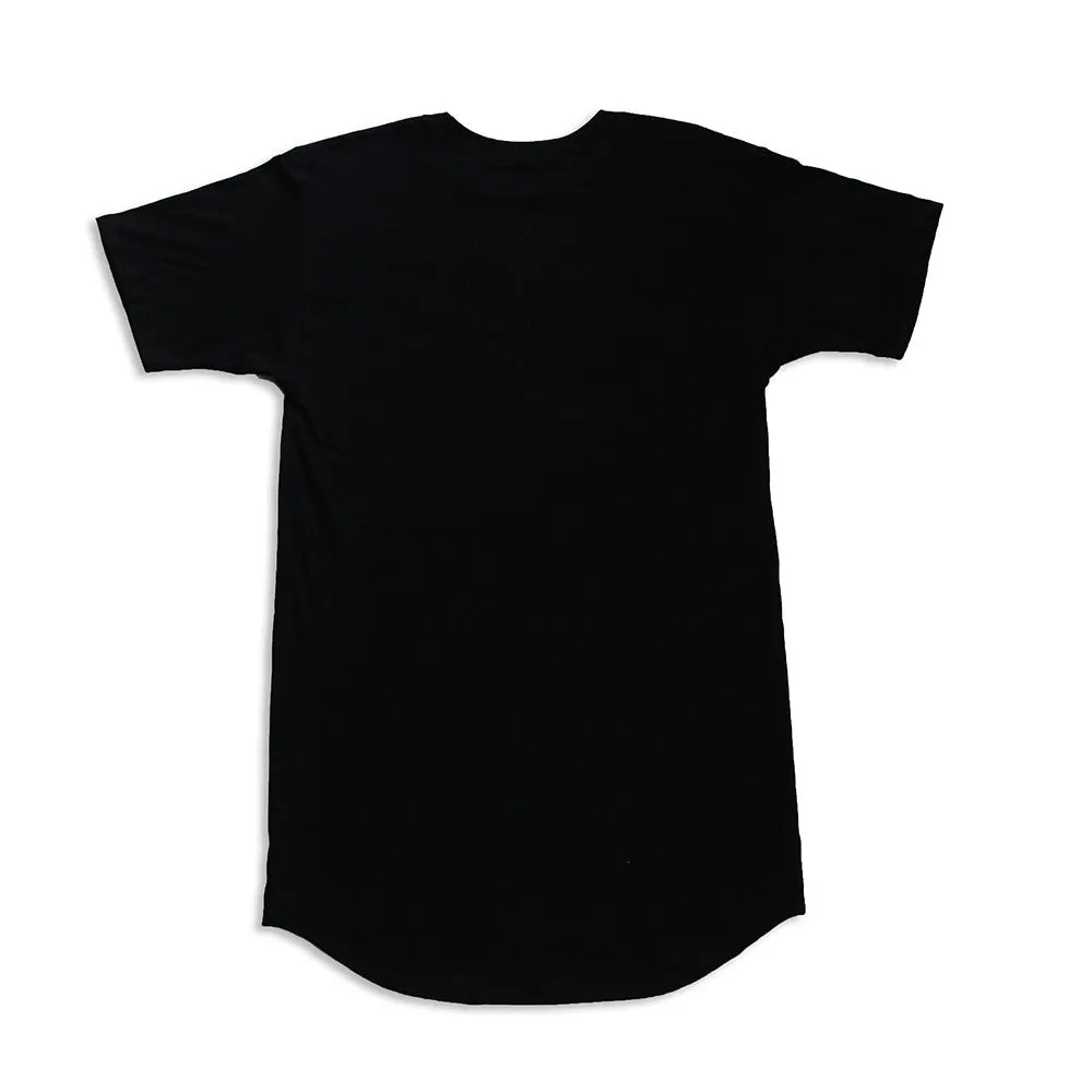 Vaya Con Dios Curved Hem Scallop Black Tee