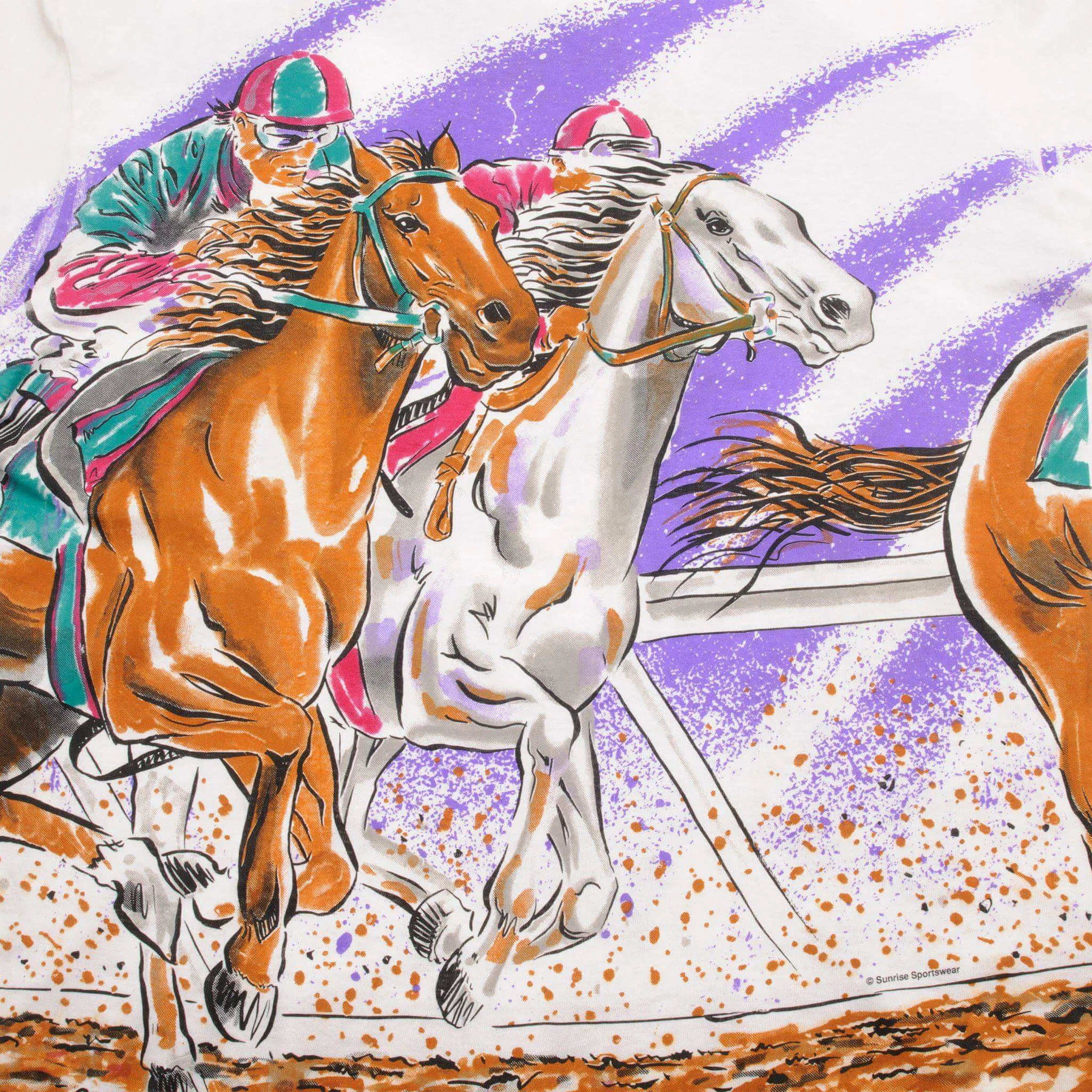 VINTAGE ALL OVER PRINT KENTUCKY DERBY TEE SHIRT 1996 SIZE LARGE