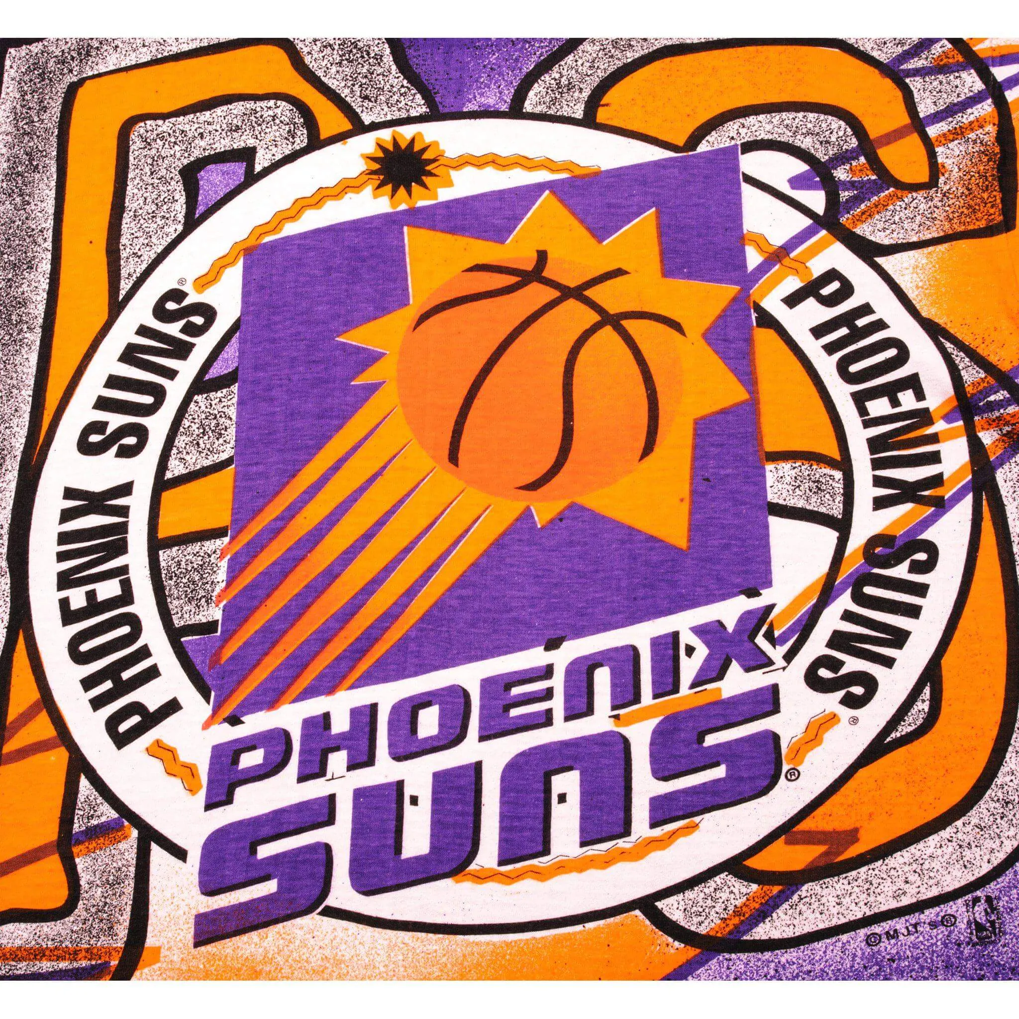 VINTAGE ALL OVER PRINT NBA PHOENIX SUNS TEE SHIRT SIZE LARGE 90s