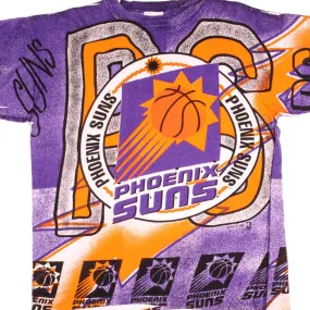 VINTAGE ALL OVER PRINT NBA PHOENIX SUNS TEE SHIRT SIZE LARGE 90s