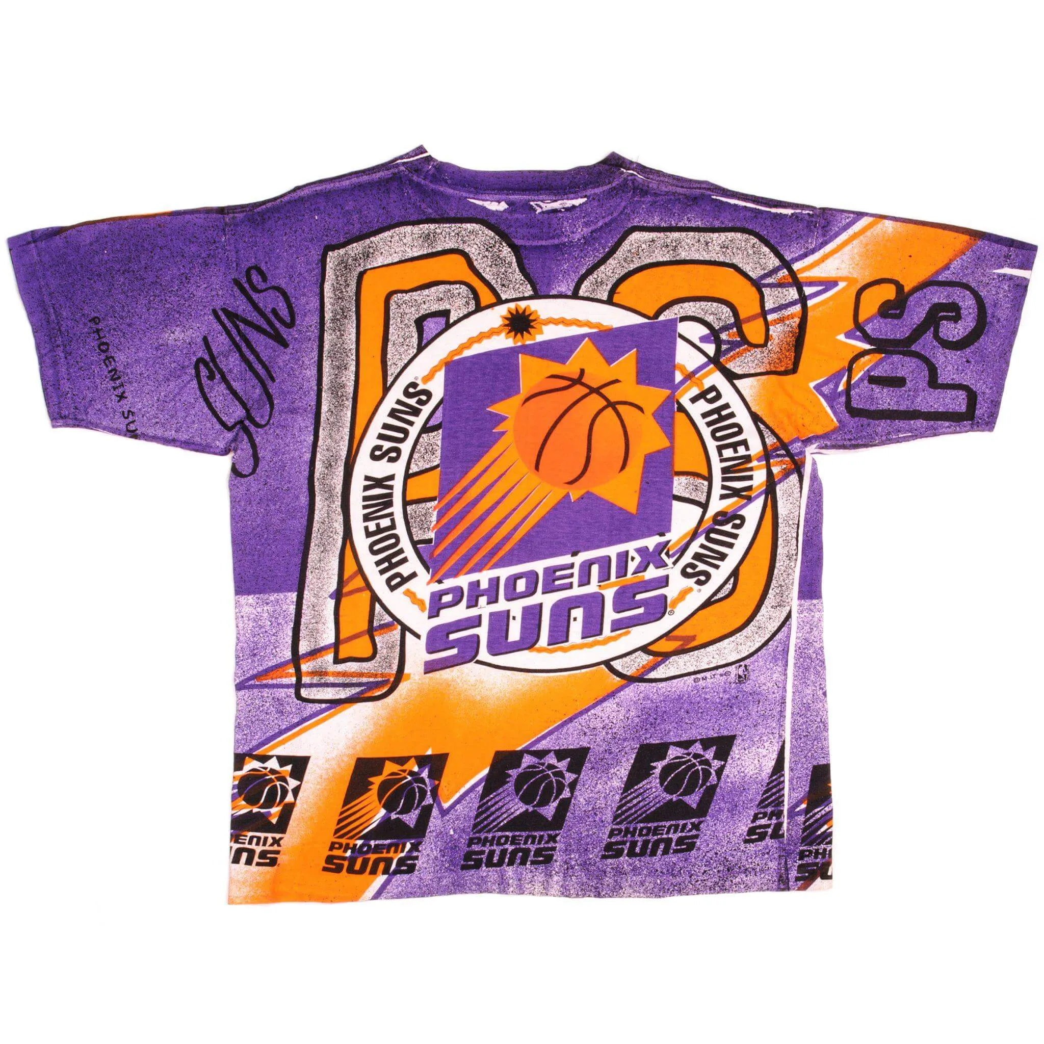 VINTAGE ALL OVER PRINT NBA PHOENIX SUNS TEE SHIRT SIZE LARGE 90s