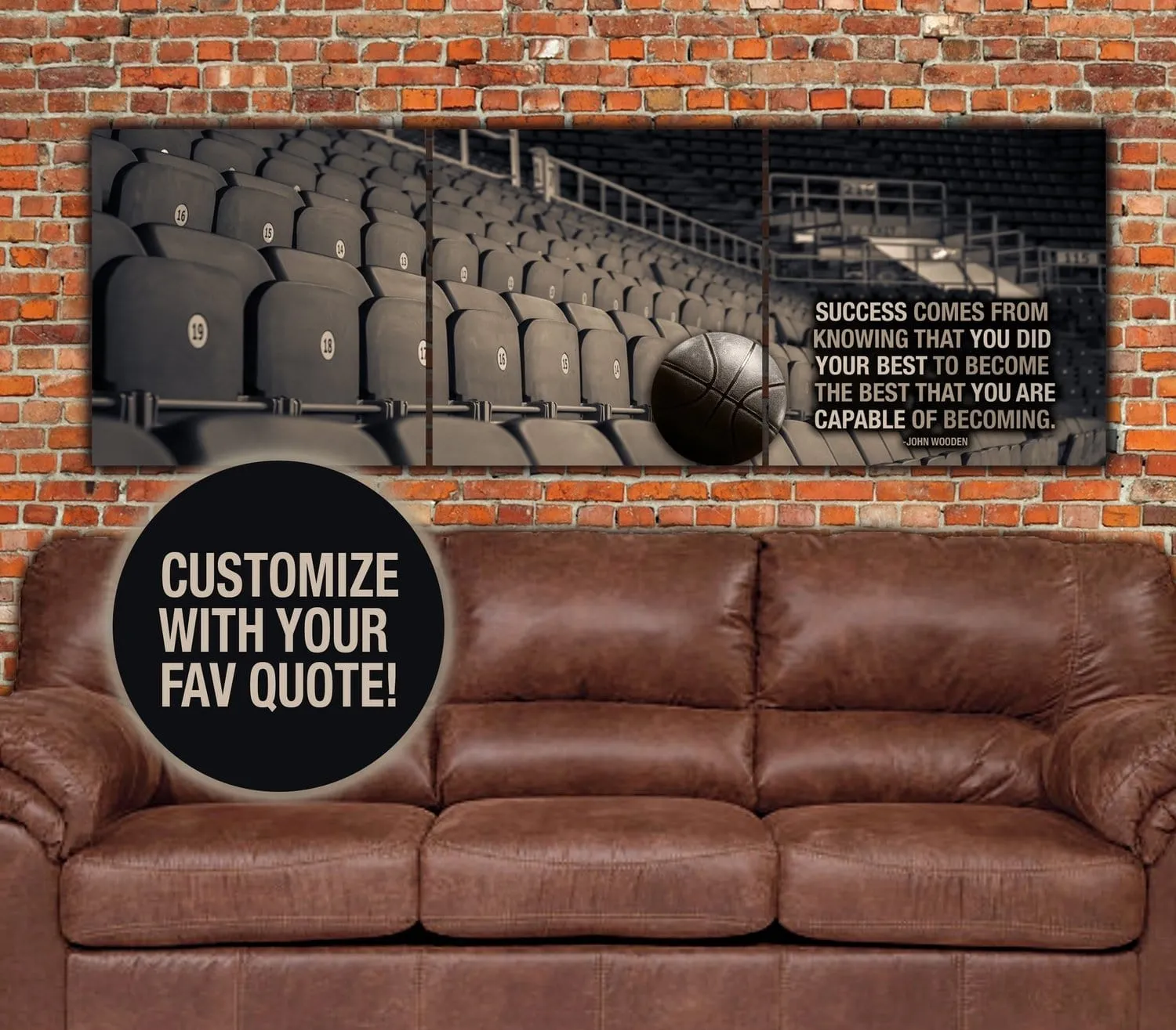 Vintage Basketball Fieldhouse on Canvas