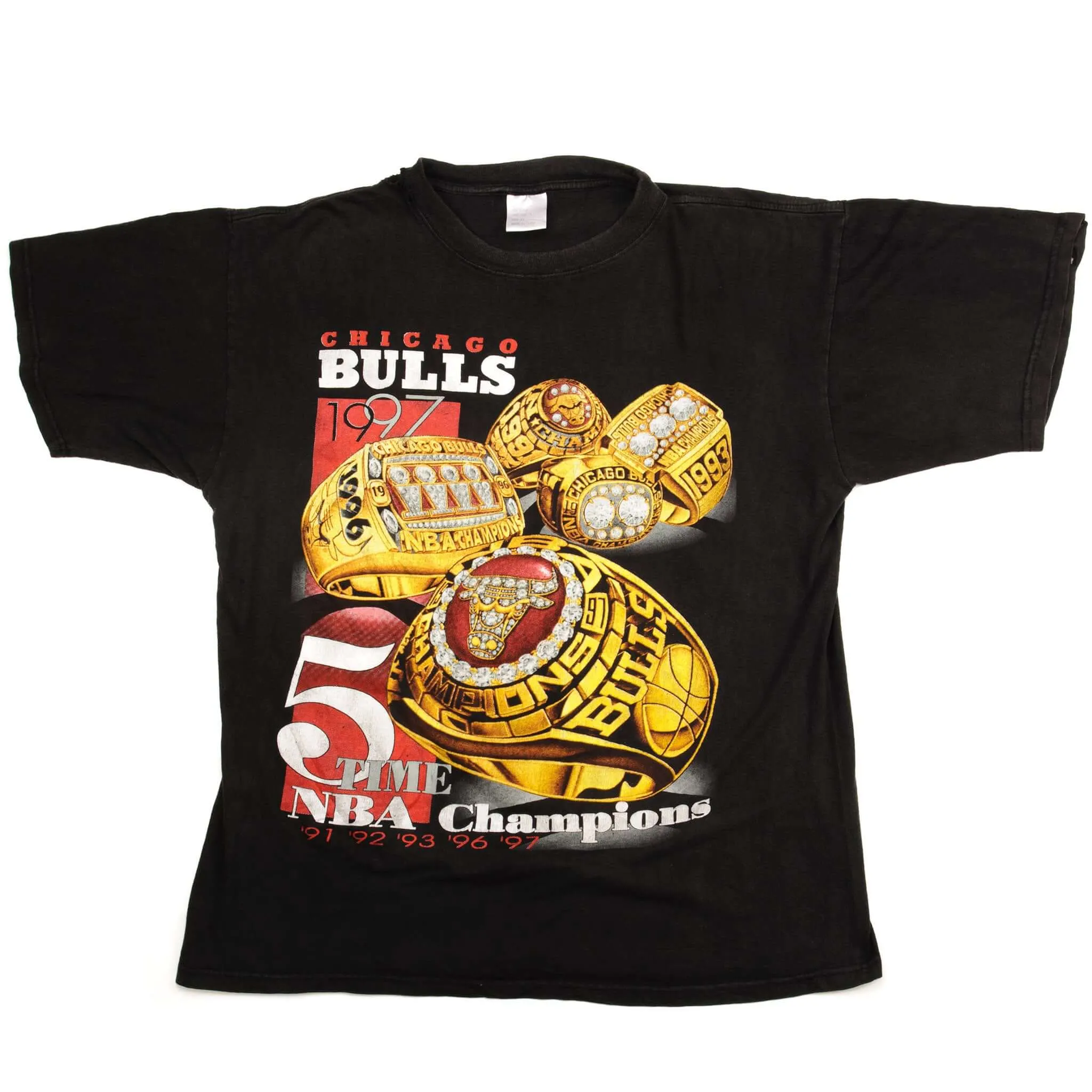 VINTAGE BOOTLEG NBA CHAMPS 1997 CHICAGO BULLS TEE SHIRT SIZE LARGE