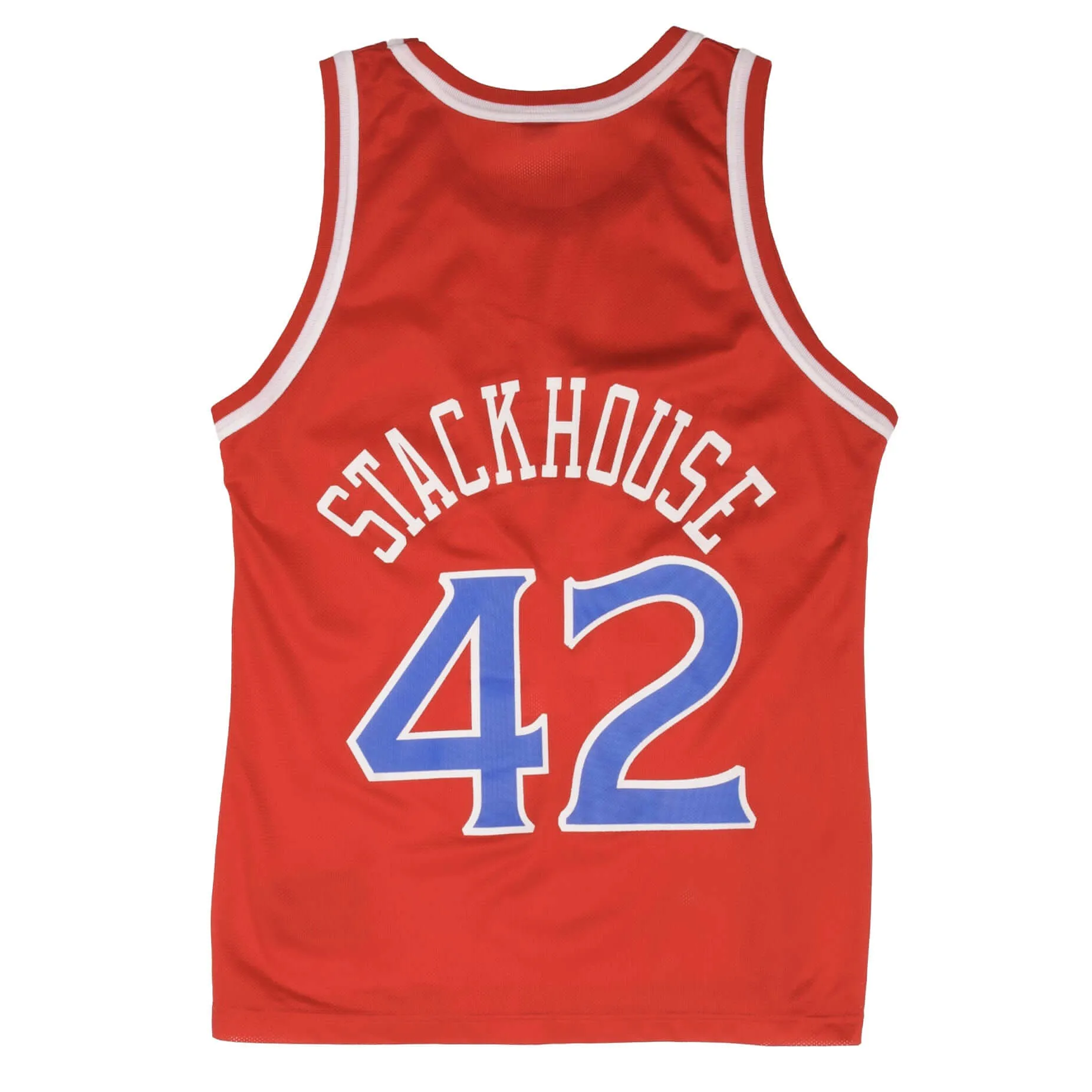 VINTAGE CHAMPION NBA 76ERS STACKHOUSE #42 JERSEY LATE 1990s SIZE 40