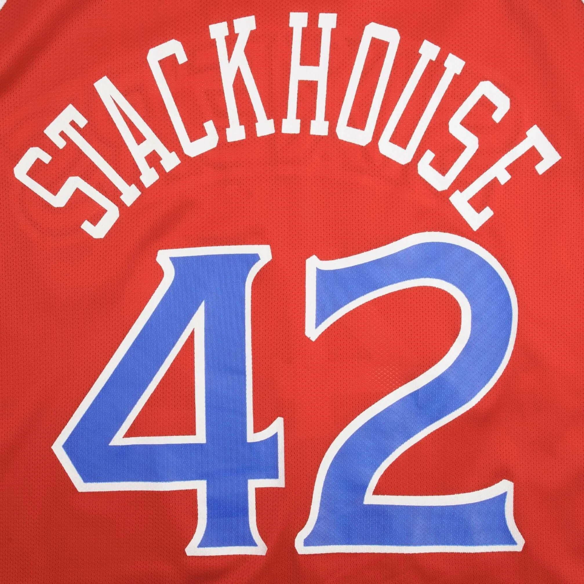 VINTAGE CHAMPION NBA 76ERS STACKHOUSE #42 JERSEY LATE 1990s SIZE 40